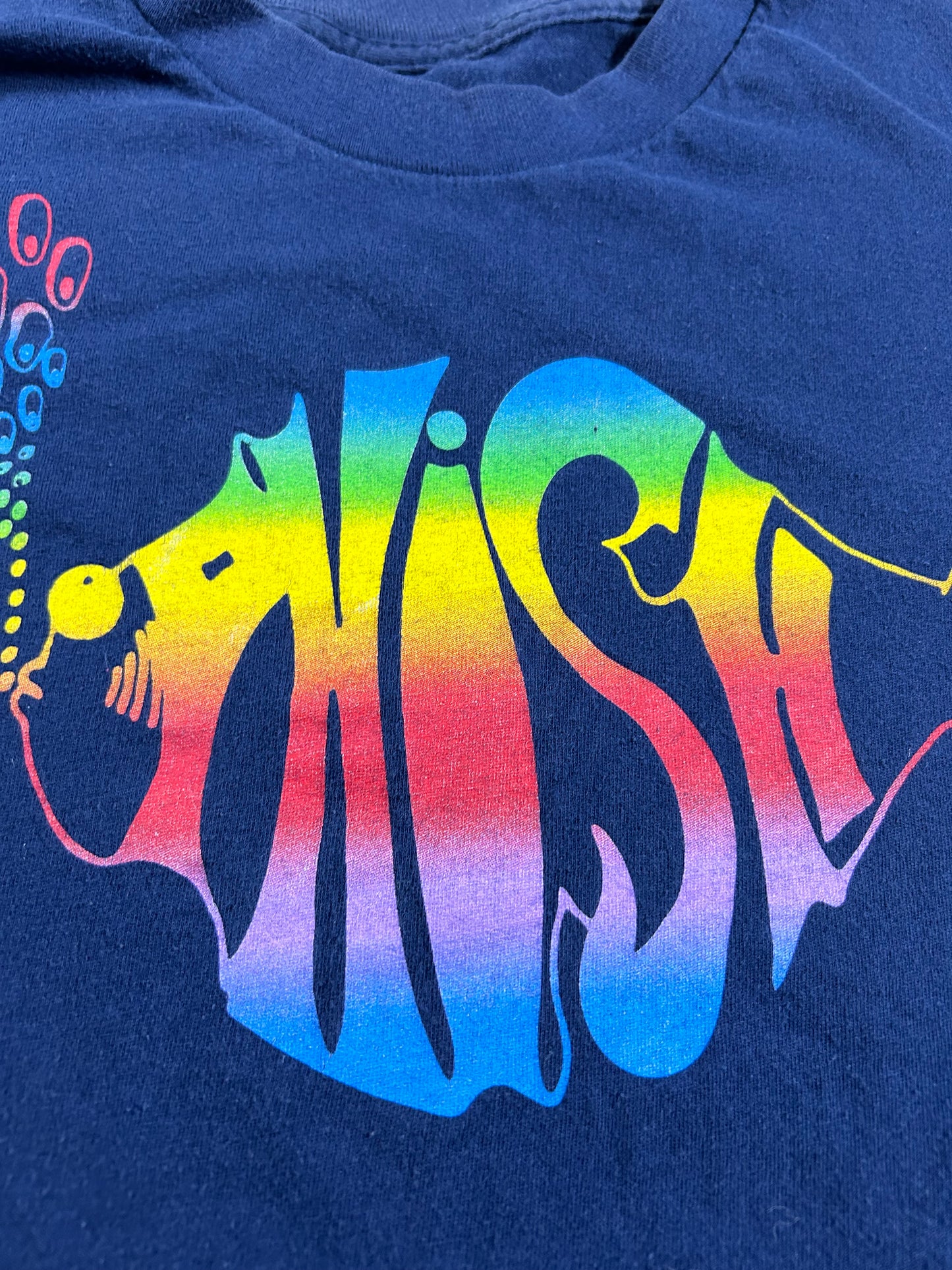 Vintage Phish Band Tee Rainbow Fish Concert Rock T-Shirt 00s Print Fits L/M 21x28.25 Inches