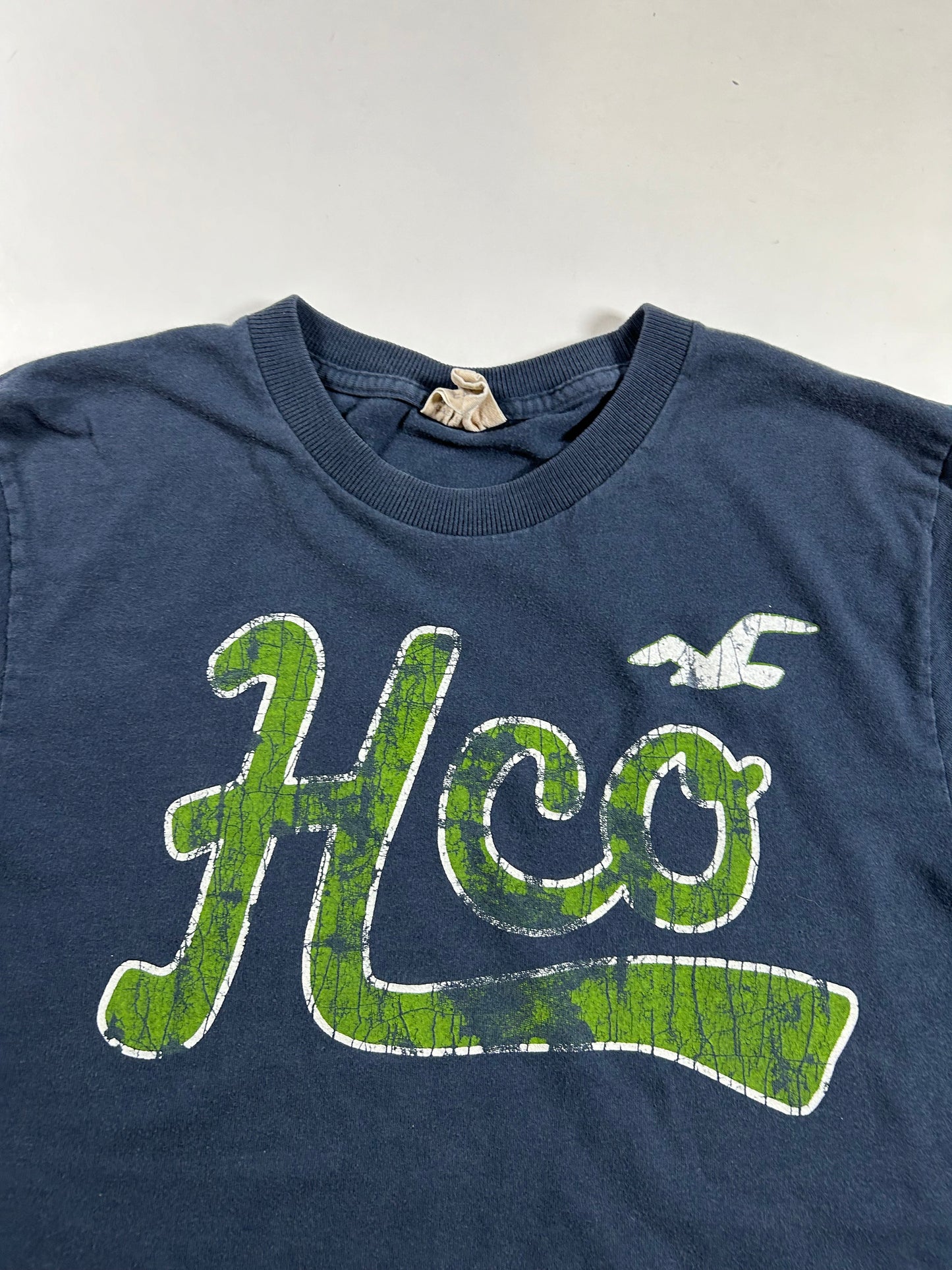 Hollister HCO T-Shirt Blue Short Sleeve Logo Surf Y2K 2000s Medium 19.75x27.75 Inches