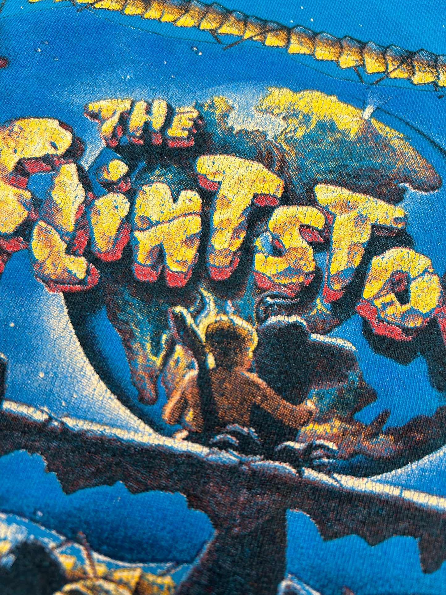 Vintage The Flintstones Movie Promo 1994 Tee Blue Size XL 23.75x29 Inches