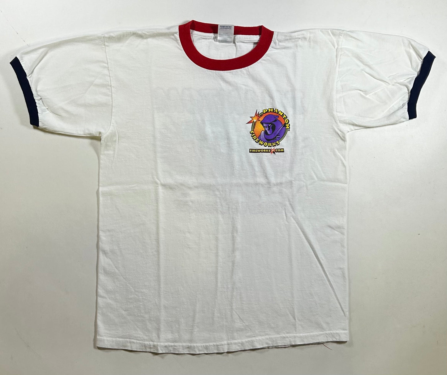 Vintage 2000s Phantom Fireworks American Eagle Flag Ringer Tee Medium