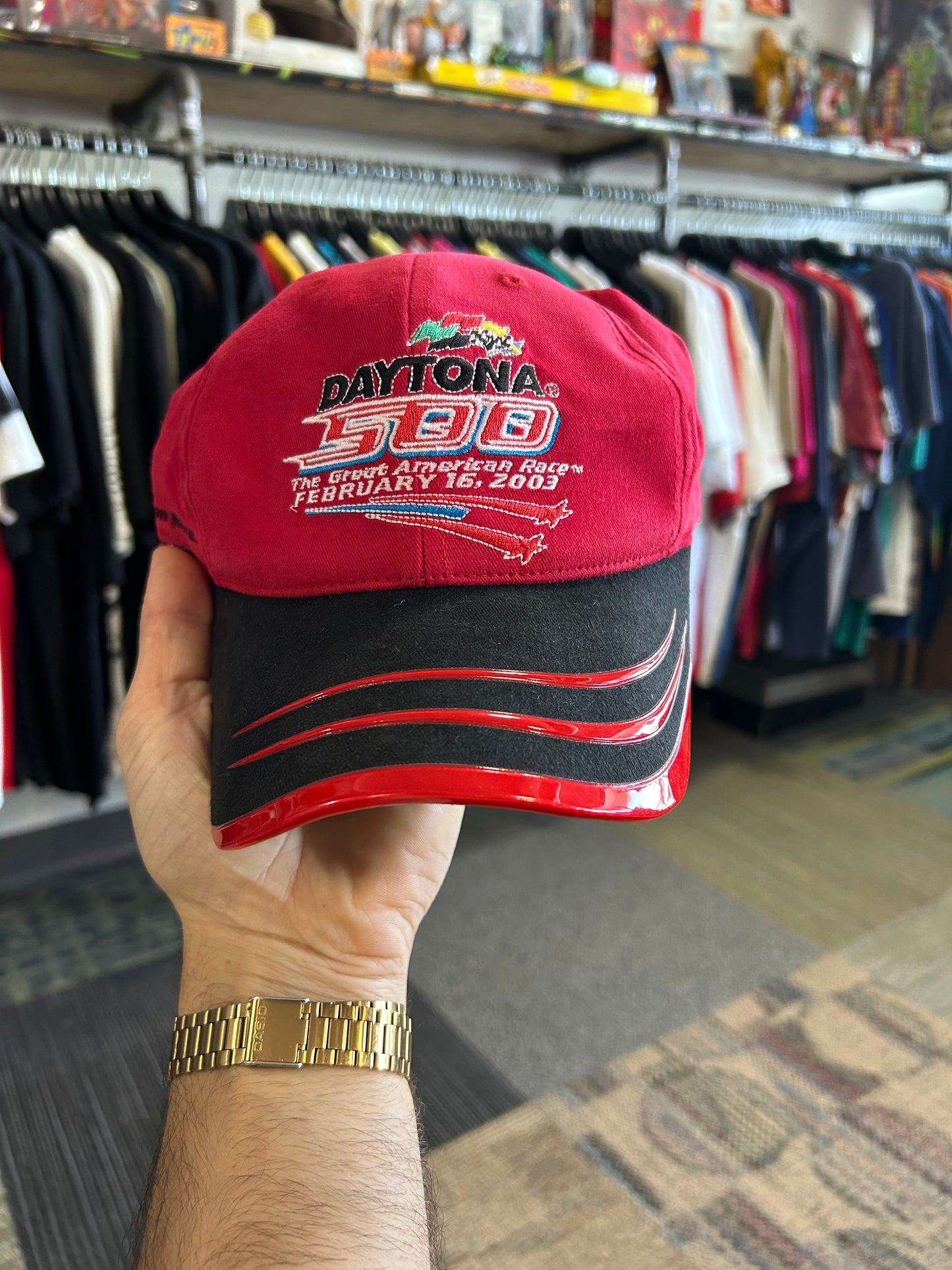 Vintage NASCAR Daytona 500 Hat Great American Race 2003 Checkered Flag Sports Adult Adjustable OSFM