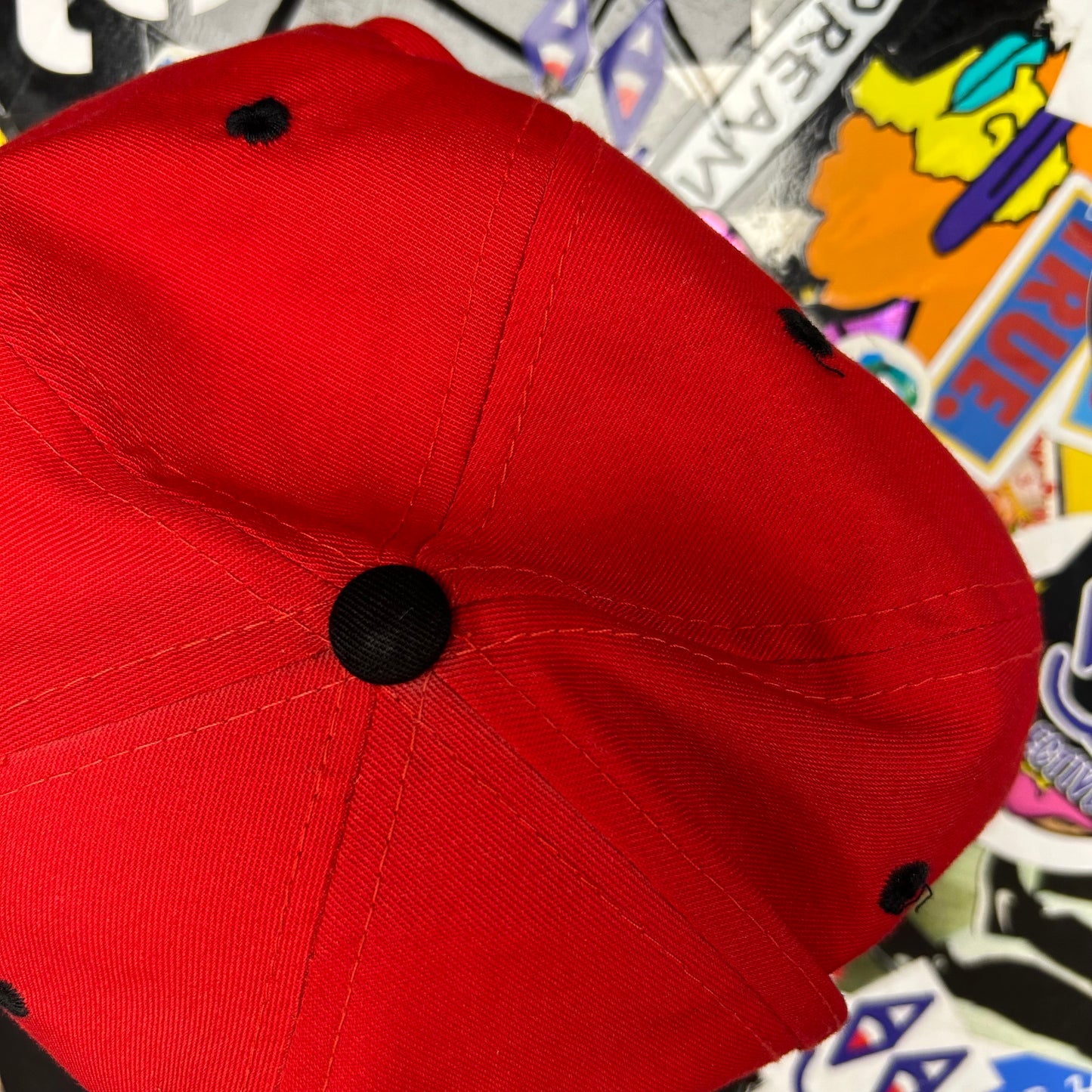 Vintage Dennis Rodman SnapBack Hat Rodman 91 Spell Out KC Caps Red Rare 90s