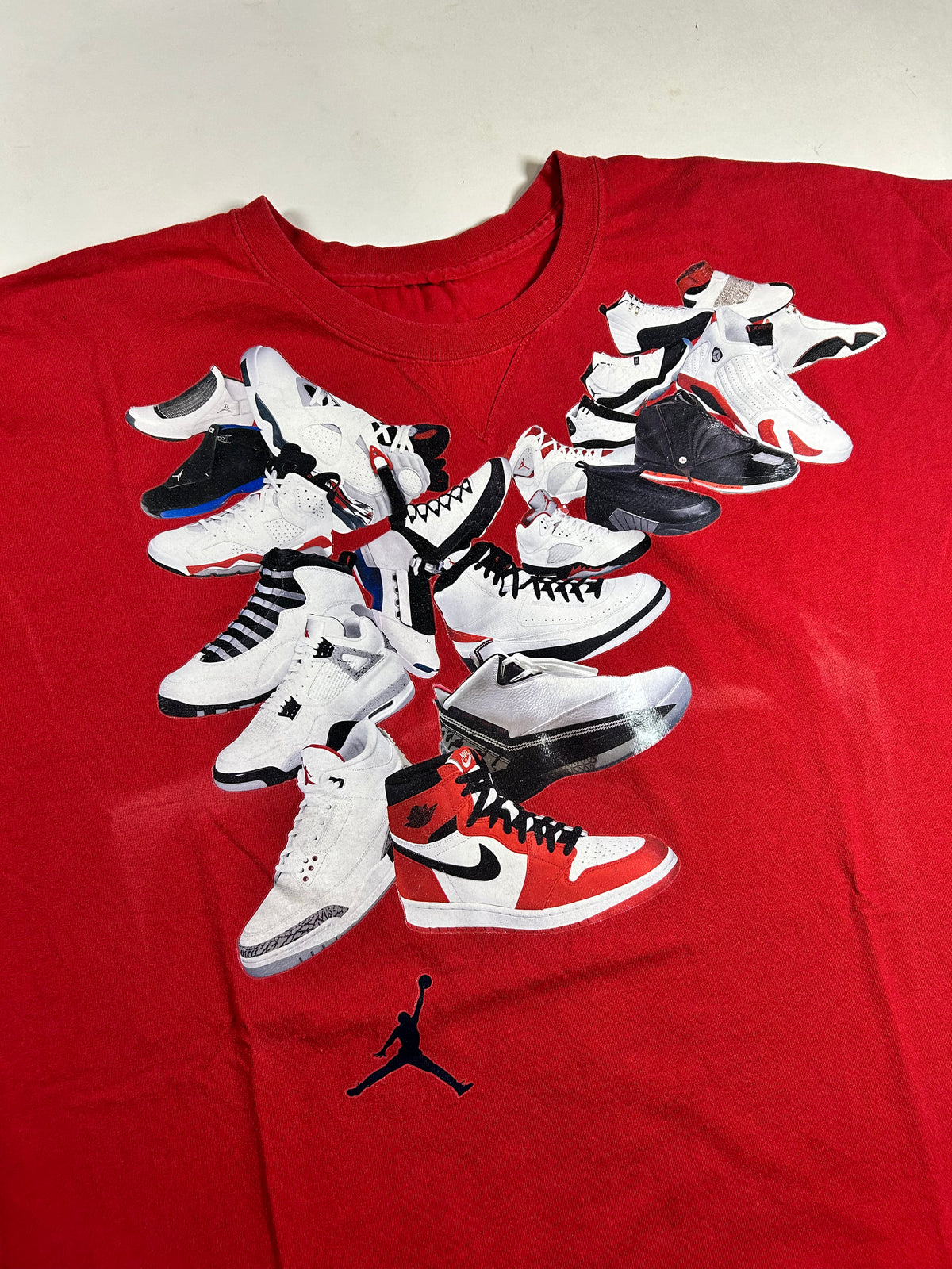 Vintage Air Jordan Sneaker Retro Collection Tee 2XL/3XL Fit 29.5x33.75 Inches As Is 00s