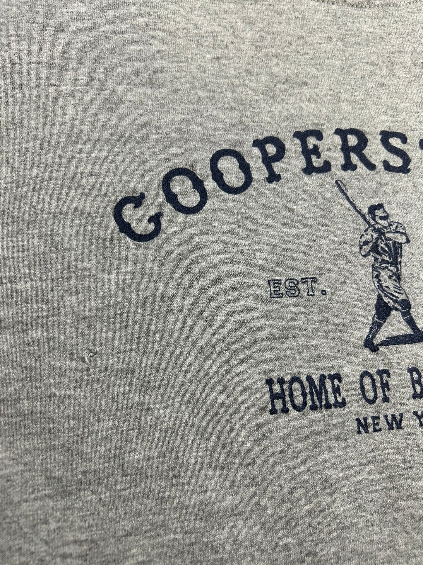 Vintage Cooperstown Home Of Baseball New York Crewneck Sweatshirt XL 25.75x28.25 Inches As Is Gray