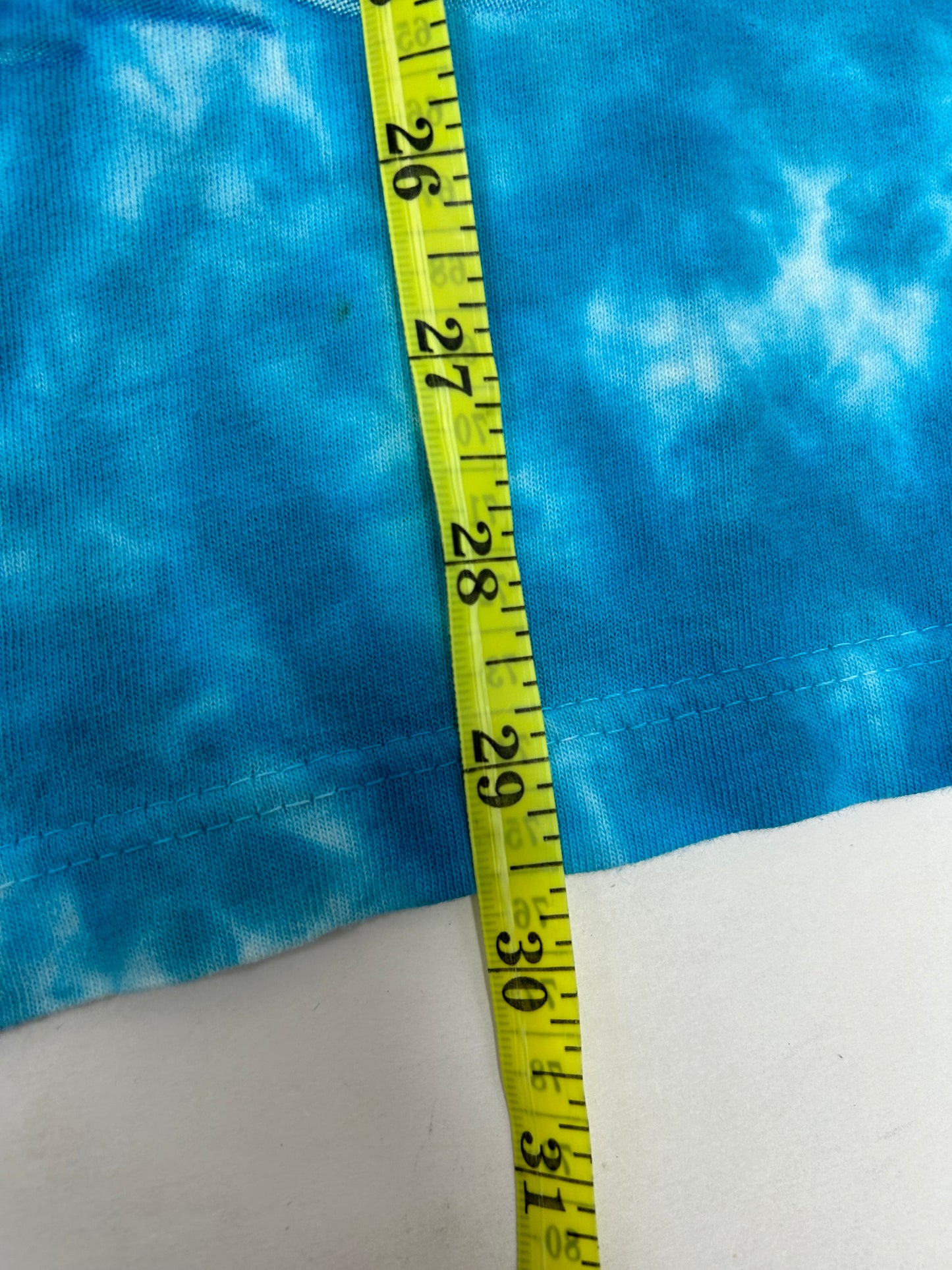 Vintage Liquid Blue Dolphin AOP Blue Ocean Tie Dye Beach Water Shirt Large 22.75xx29.5 Inches USA