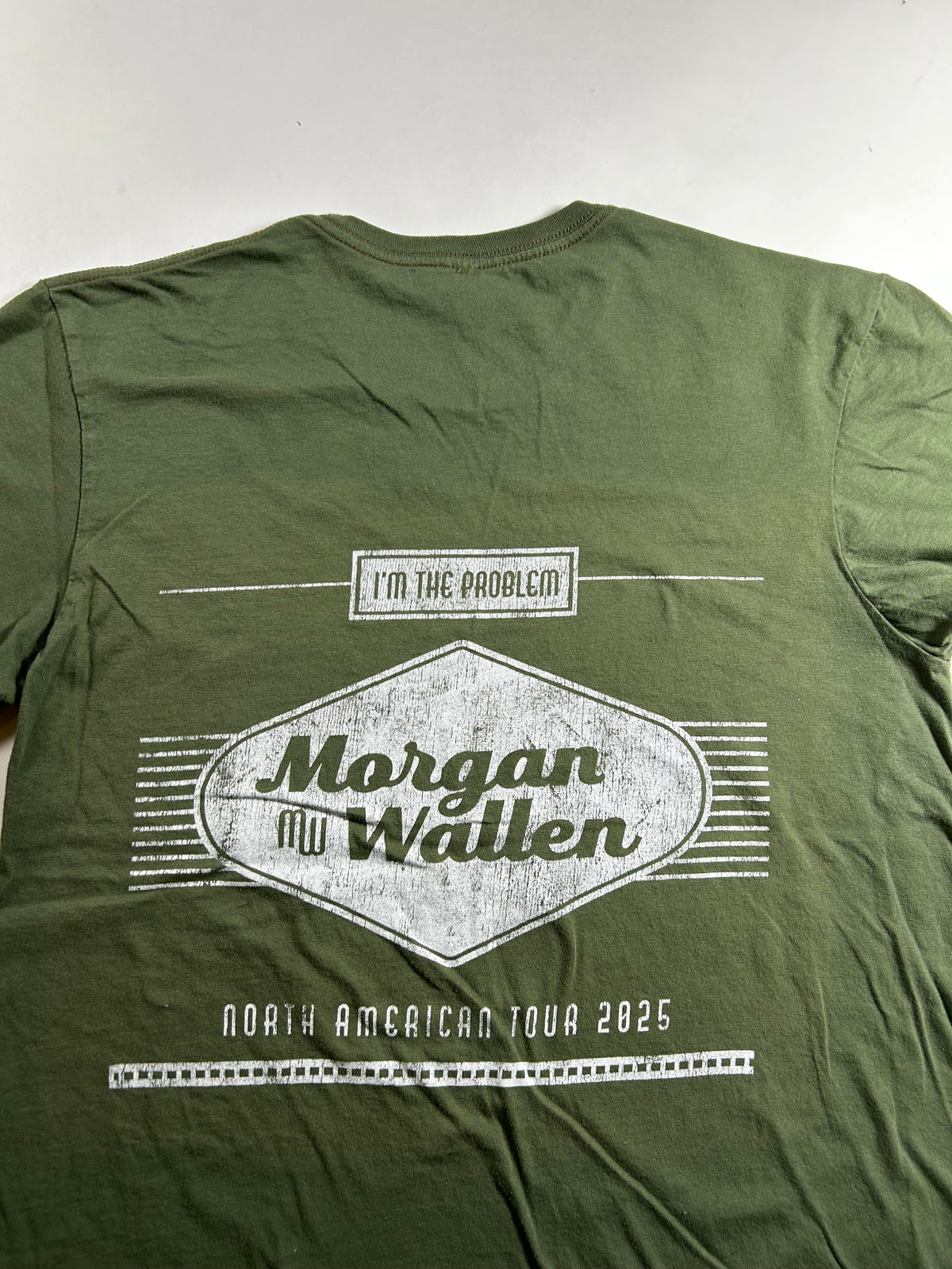 Morgan Wallen "I'm The Problem" 2025 North American Tour Music Tee Medium 19.25x26.25 Inches Green
