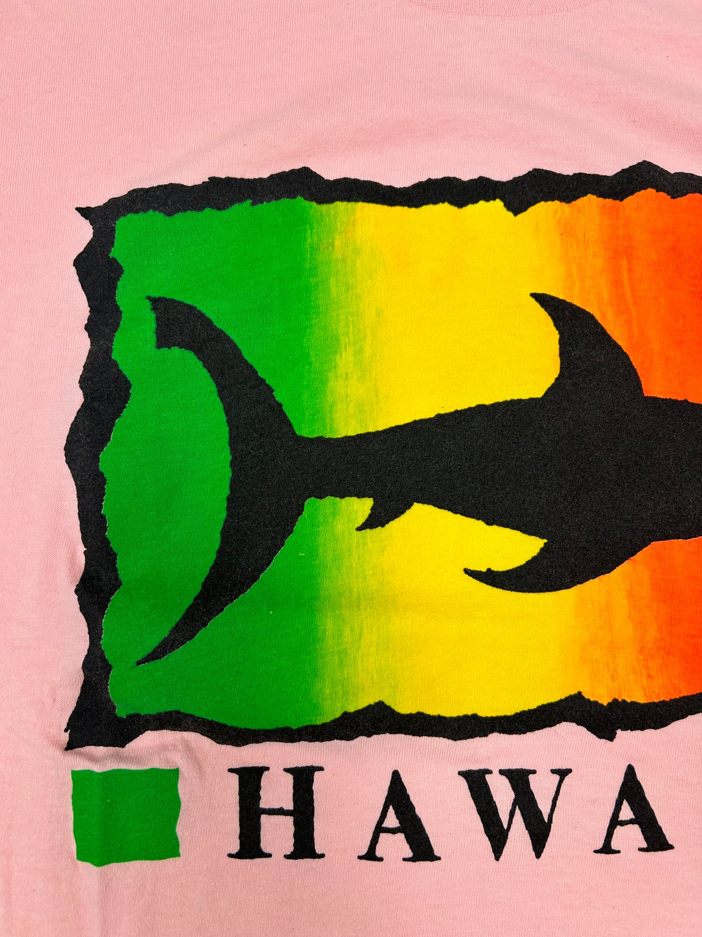 Vintage Hawaii Shark Shirt Stedman Made USA Single Stitch Surf Graphic Size Medium/Small 19x26.5 Inches