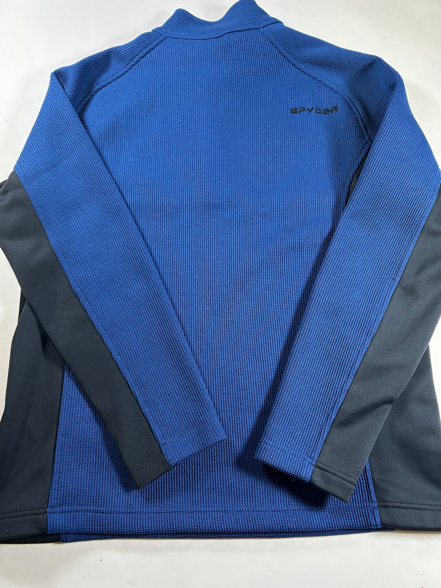 Spyder 1/4-Zip Knit Pullover Jacket Sweater Blue/Black Men’s XL 24.25x30.5 Inches F22
