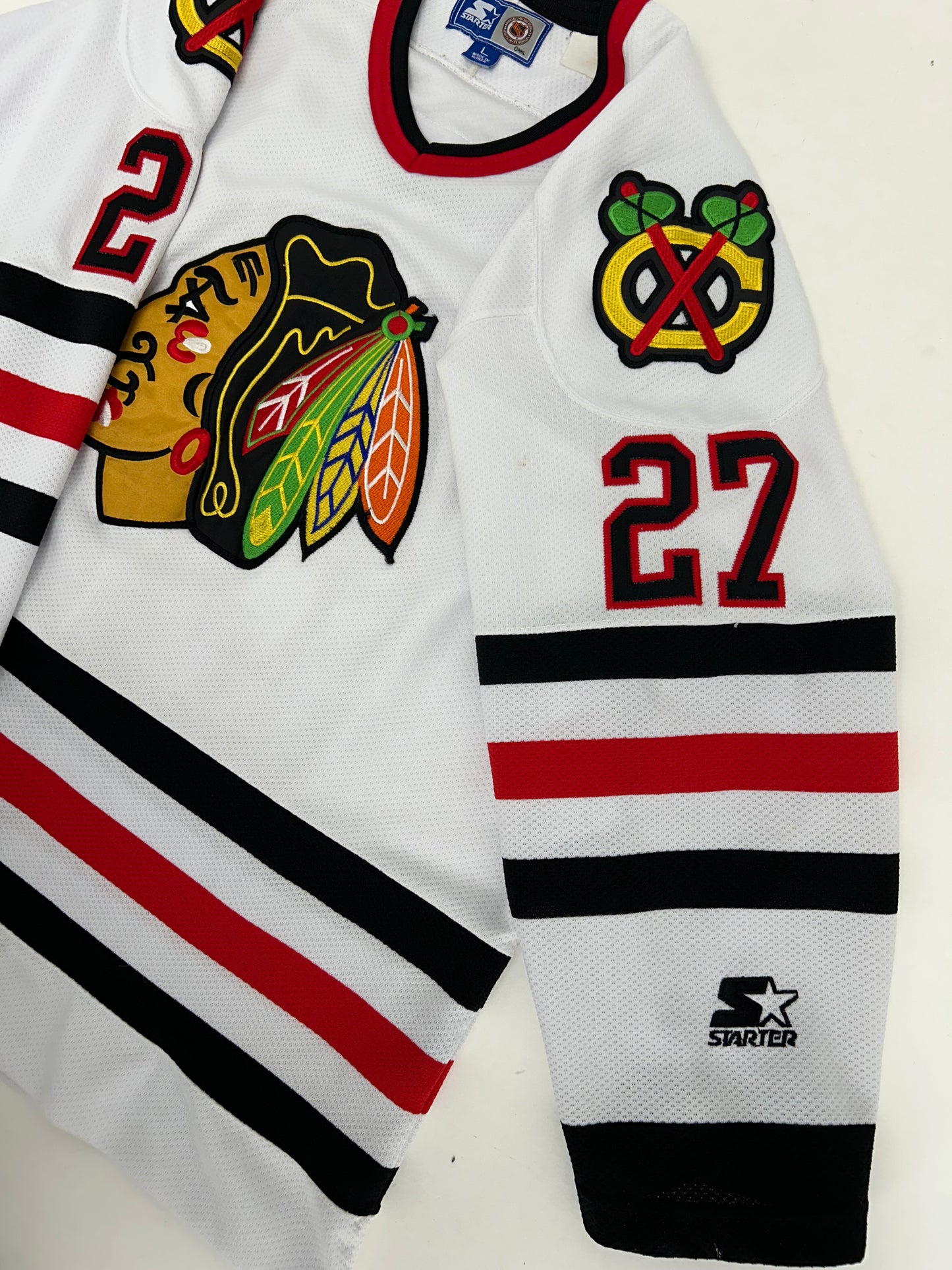 Vintage Starter NHL Chicago Blackhawks Jeremy Roenick Hockey Jersey Men’s Large 28x29.75 Inches