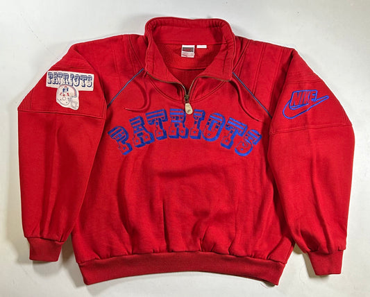 Vintage Nike NFL Quarter Zip Jacket New England Patriots Large 25.75x25.75 90s