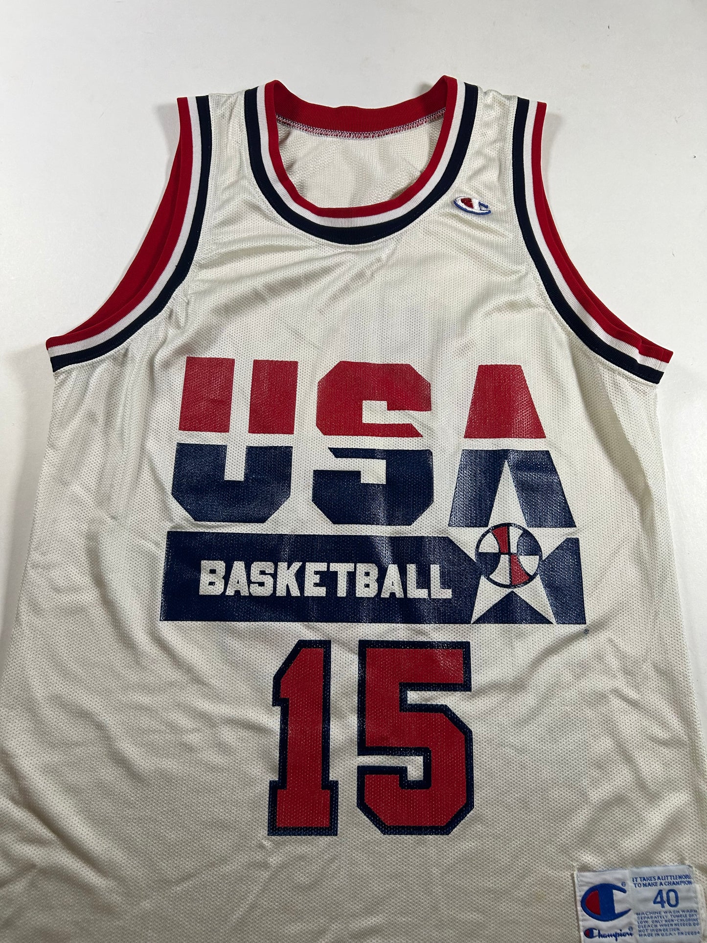 Vintage 1992 Team USA Olympics Dream Team Magic Johnson #15 Basketball Jersey 40 Medium As Is