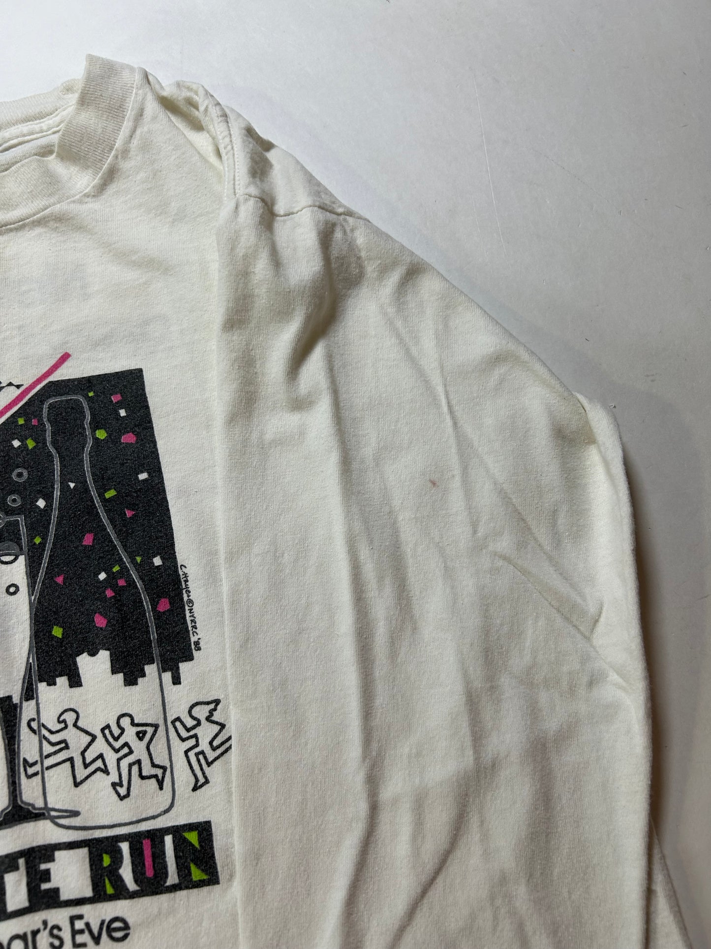 Vintage 1987/88 Moet New York New Year's Eve Midnight Run Long Sleeve T-shirt Small