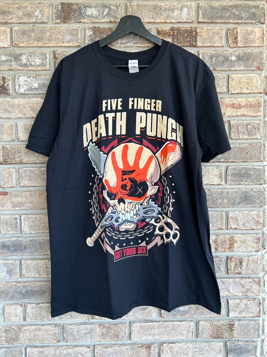 Five Finger Death Punch Got Your Six Tour 2020 Shirt Music Band Tee XL 23.75x31.75 Inches