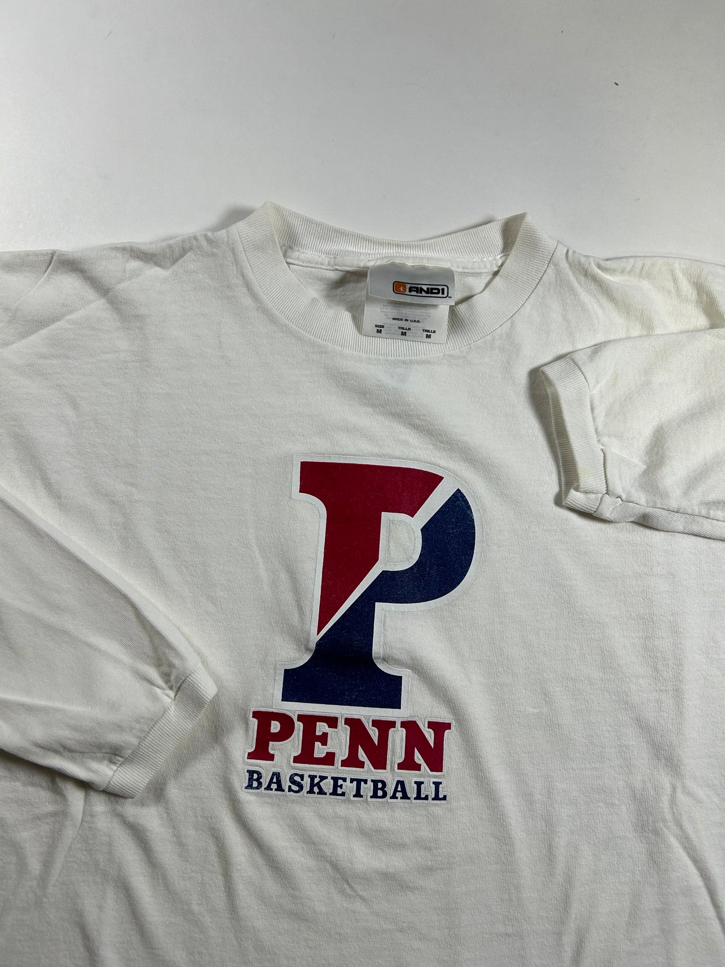 Vintage Penn Basketball College AND1 Team Long Sleeve Shirt M/L 21.5x27.5 Inches
