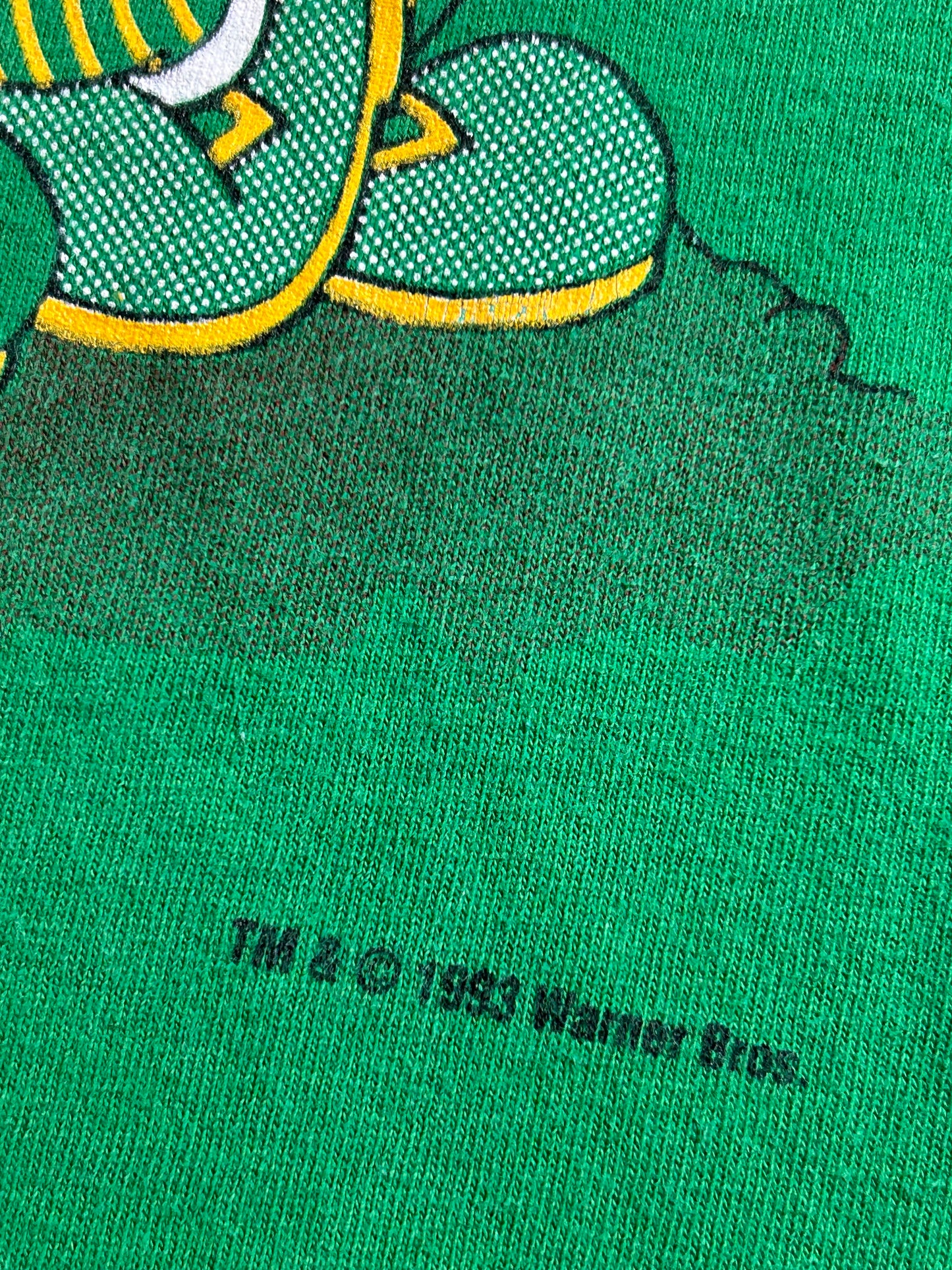 Vintage Looney Tunes Luck Of The Irish Cartoon Double Sided 1993 Tee Green XL/L