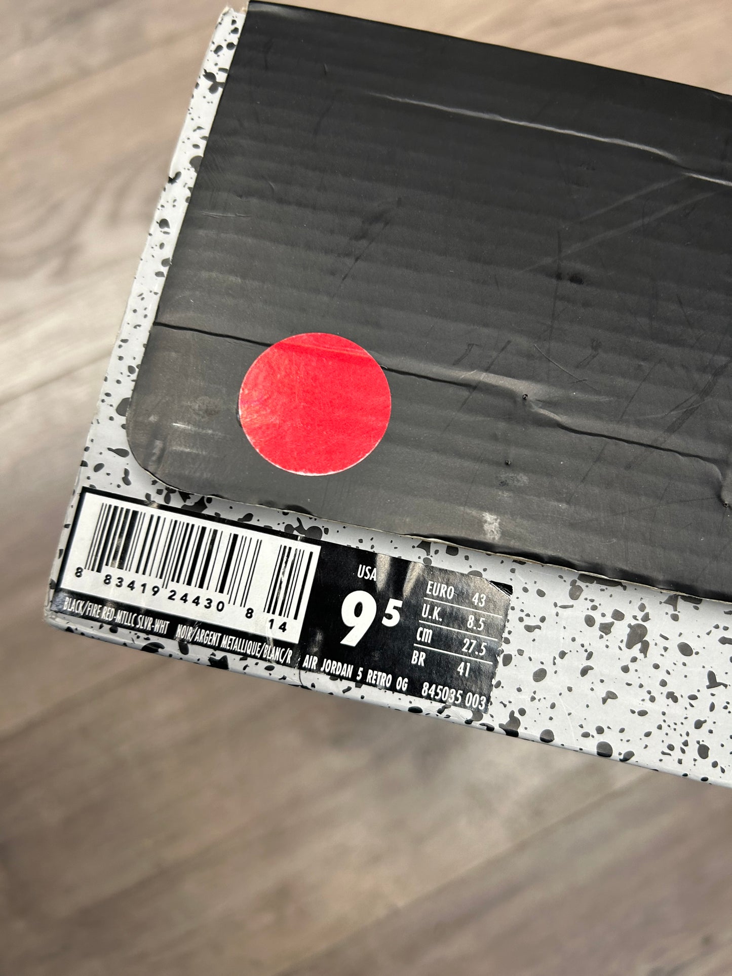 2016 Nike Air Jordan 5 Retro Black Metallic Size 9.5 Used With Box 845035 003
