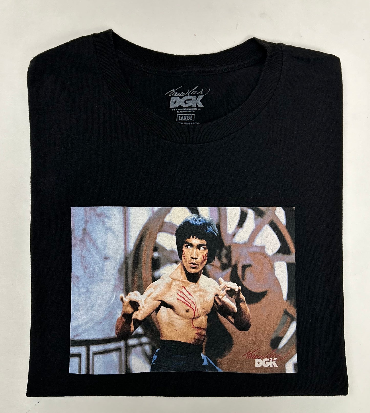 DGK Bruce Lee Karate Graphic Skate Tee Skateboarding Collab Large 21.5x29 Inches Black
