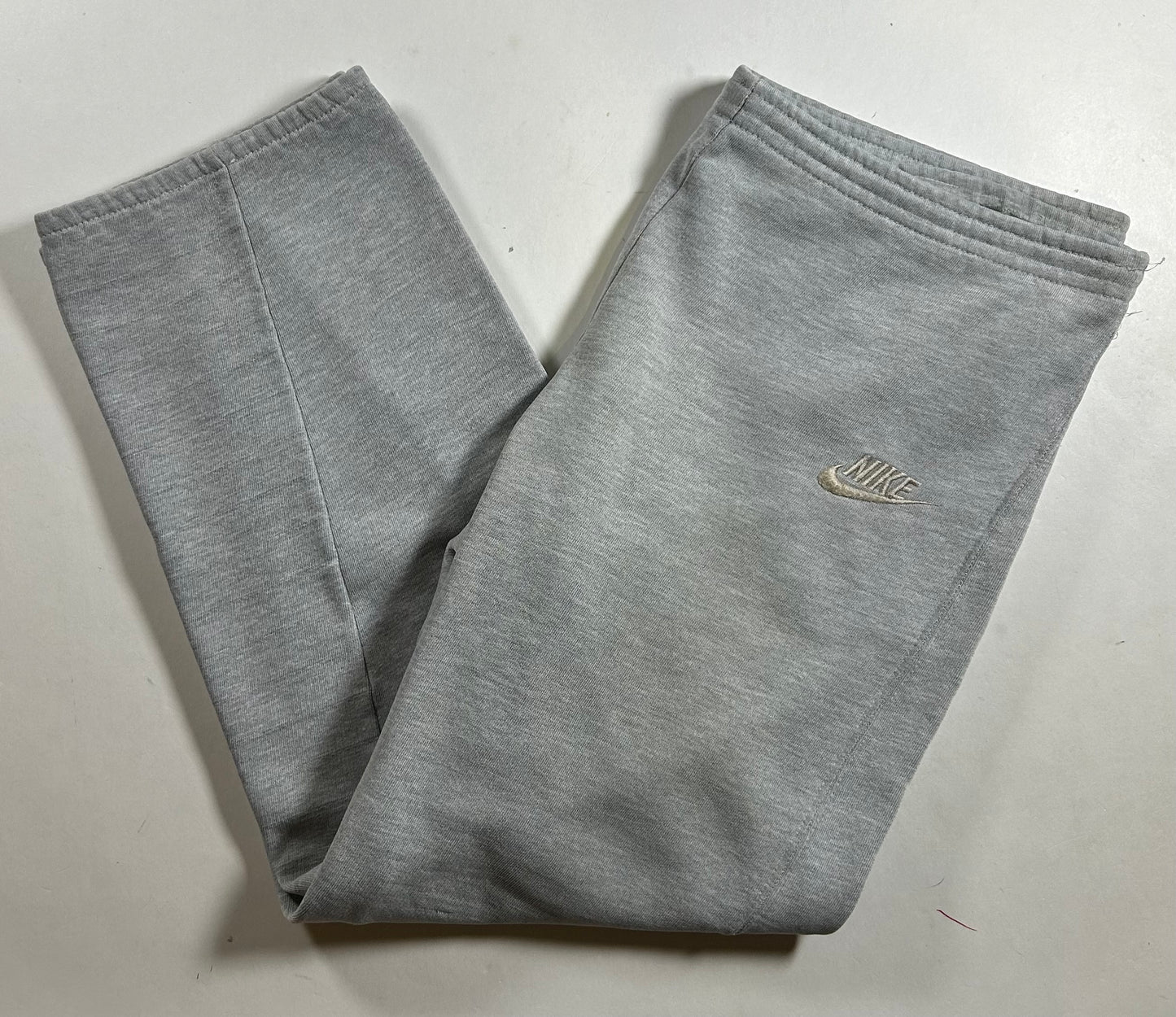 Vintage 80s Nike Sweatpants Gray Terry Wide Leg Baggy Medium Blue Tag 19.75x36.5 Inches