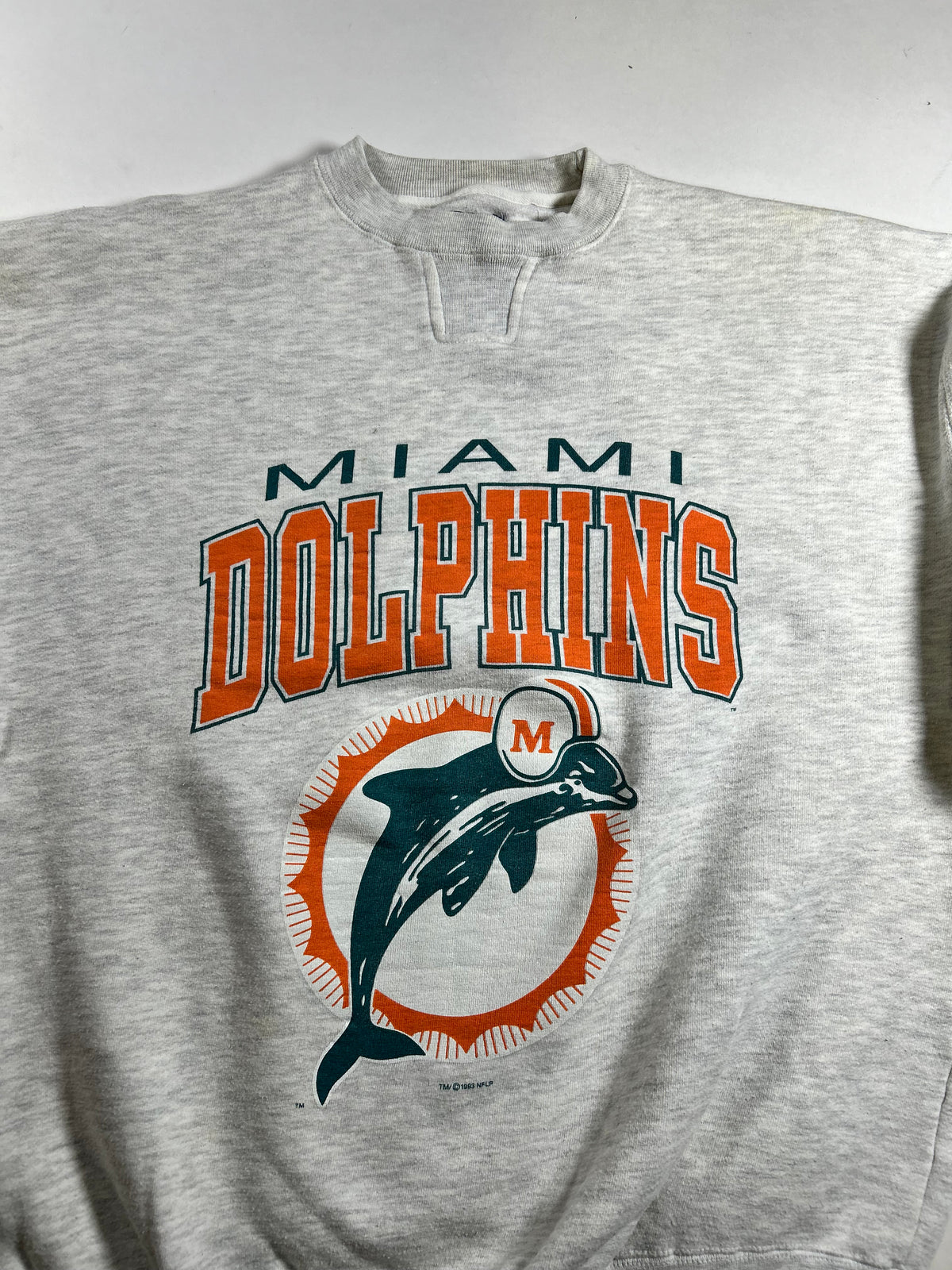 Vintage Starter 1993 Miami Dolphins NFL Crewneck Sweatshirt Gray 23.5x28.25 M/L Fit