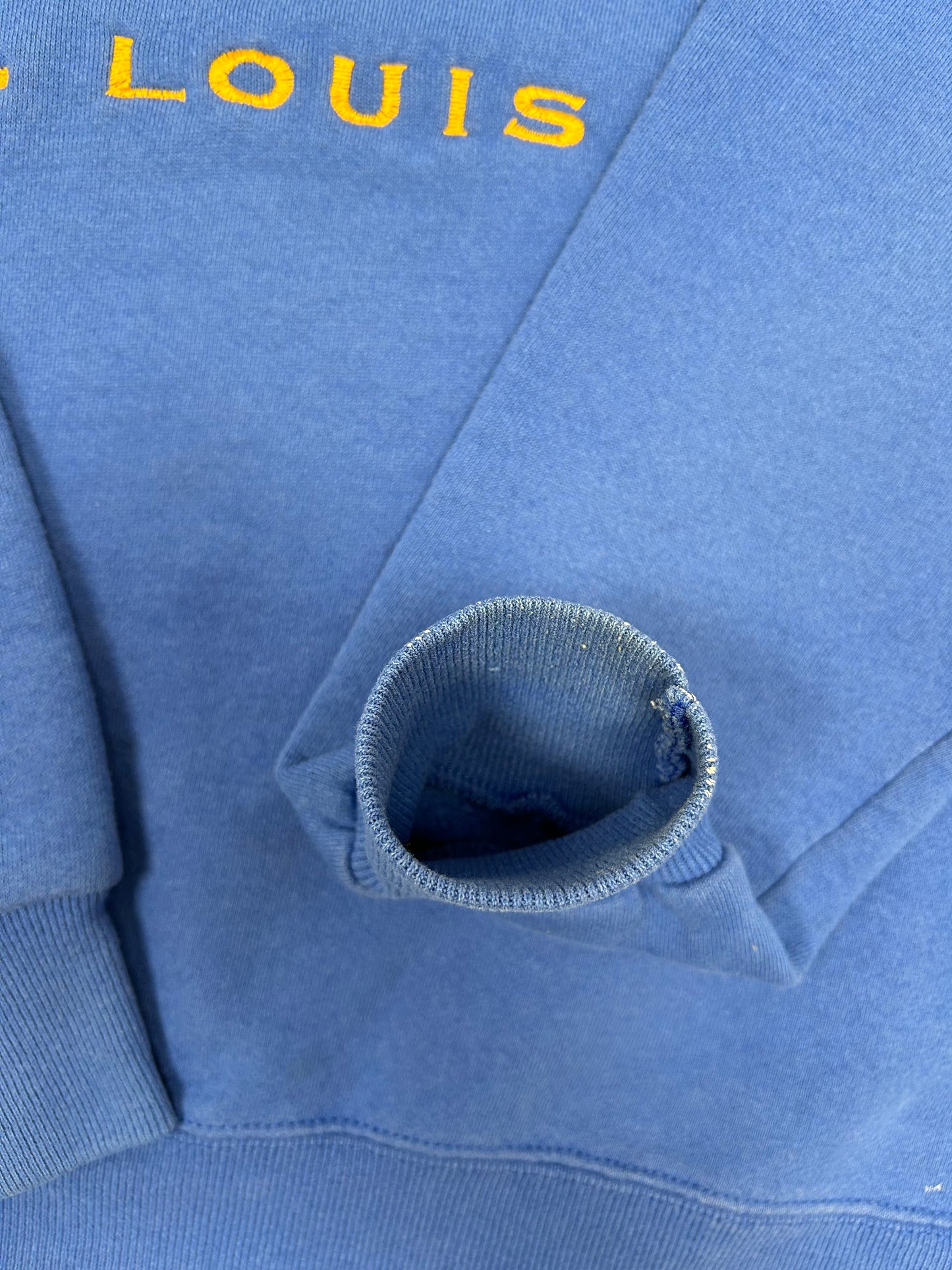 Vintage Lee St. Louis Rams NFL Crewneck Has Paint & Marks As Is Large/Medium 24.5x27.75 Inches