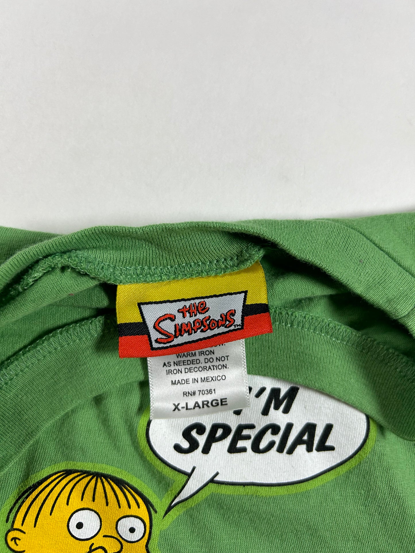 Vintage 2004 The Simpsons Ralphie Wiggins I’m Special Nose Picking Ladies Tee XL 17.5x22.25 Inches