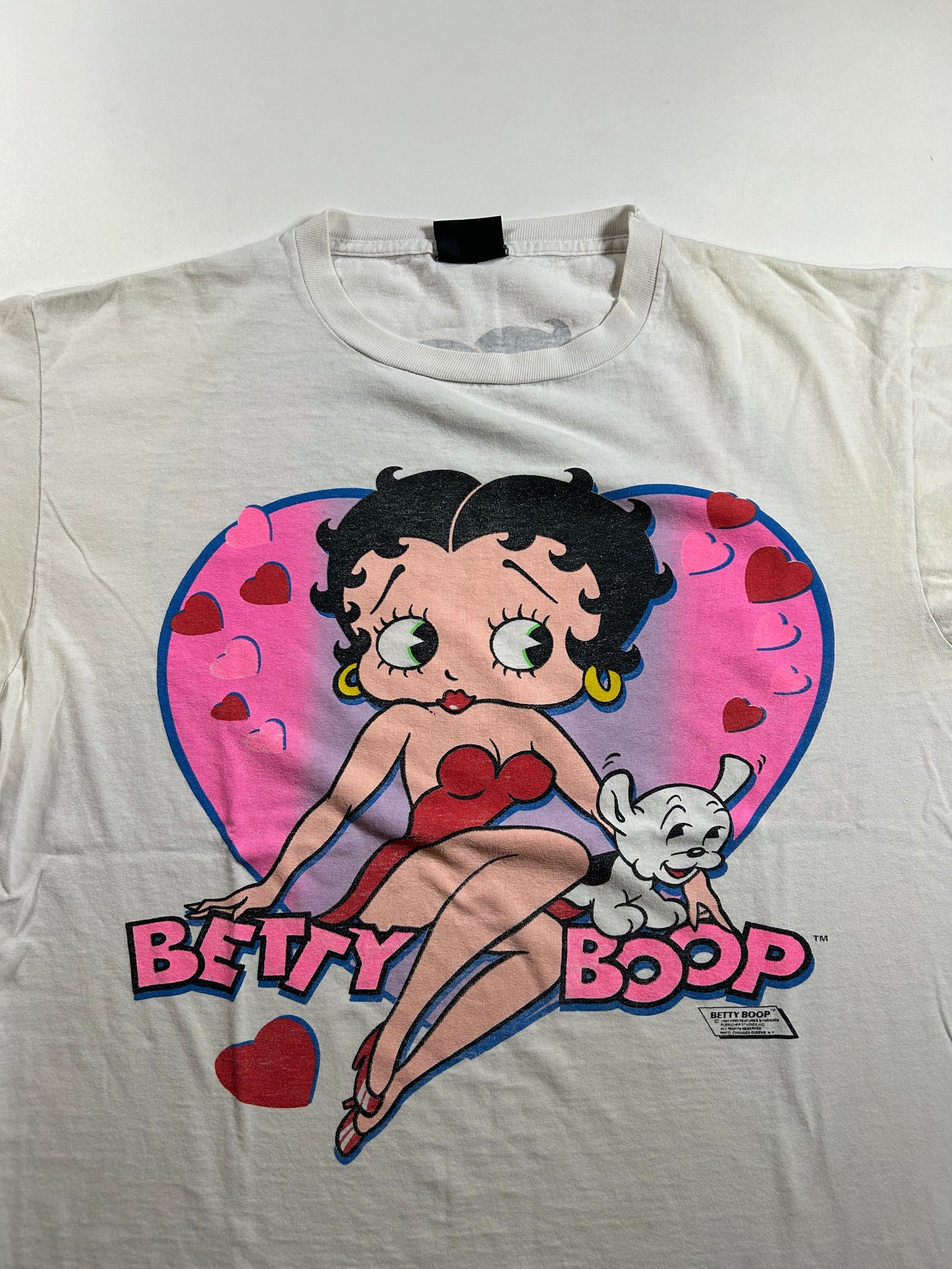 Vintage Betty Boop Pudgy 1989 Graphic T-Shirt Changes Tag Boxy XL 24.5x27 Inches As Is Worn