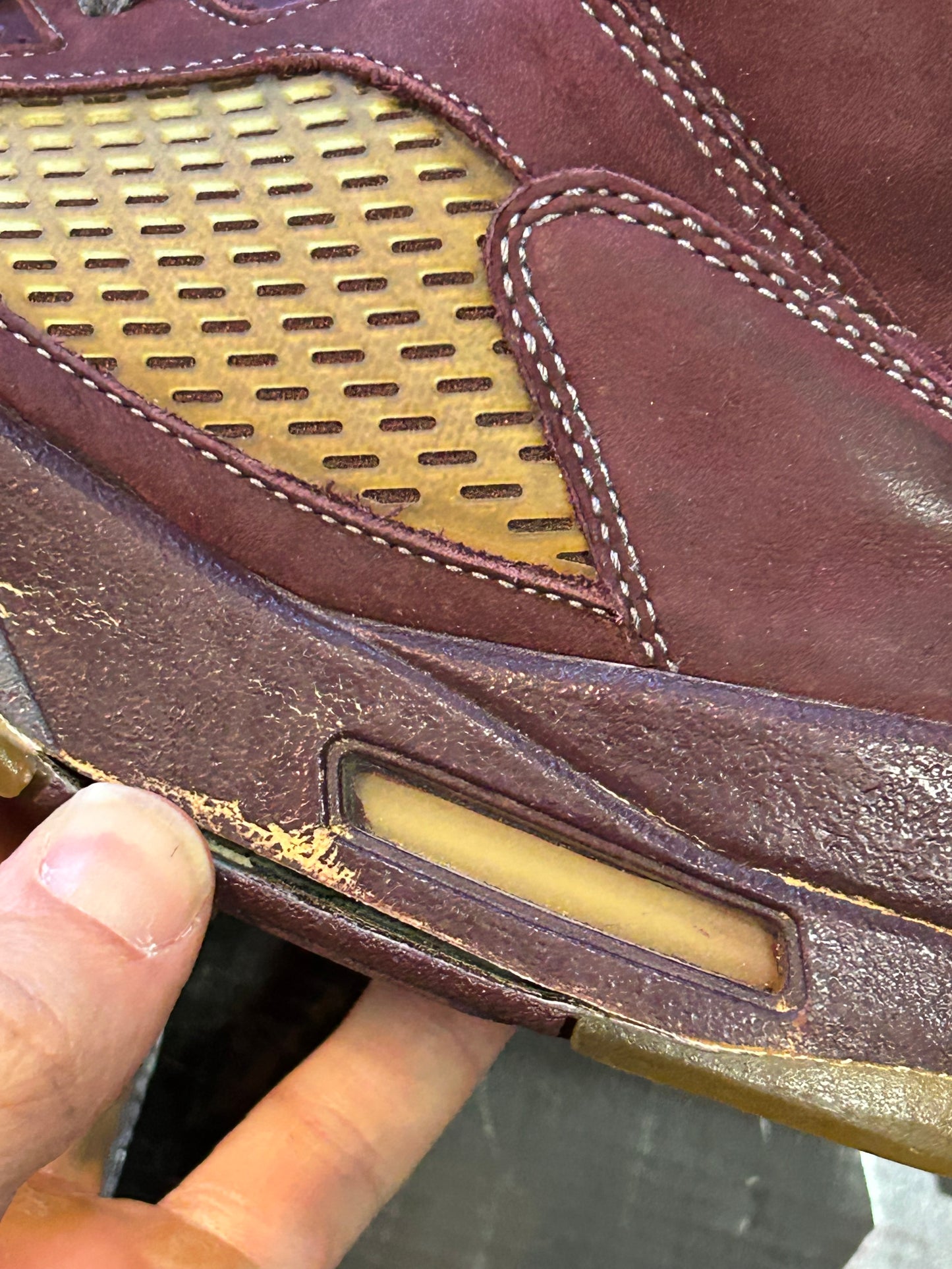 Air Jordan 5 Retro LS Burgundy Size 10 2006 Need Sole Swapping As Is Rep Box