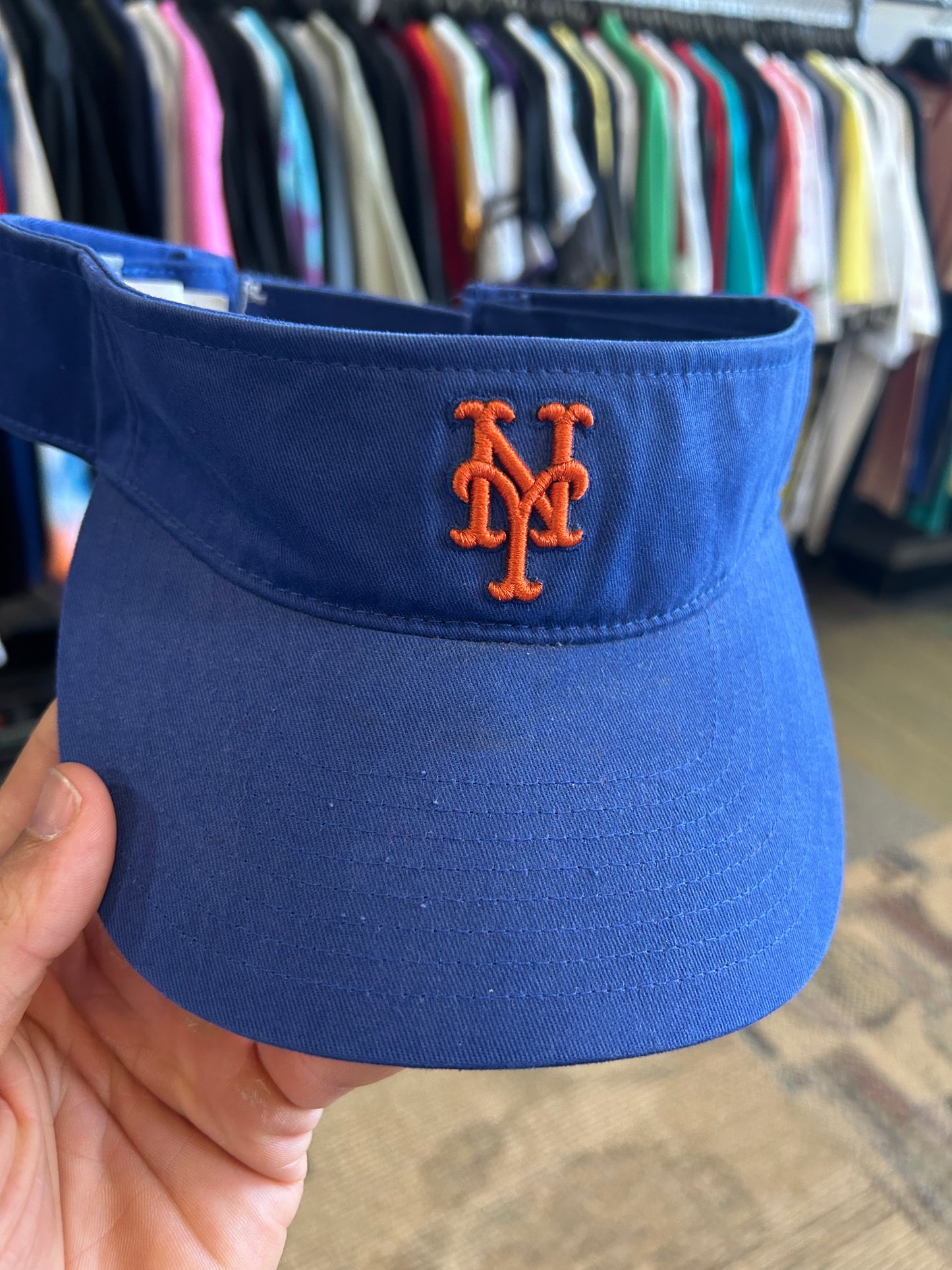Vintage 00s Nike Team New York Mets MLB Visor Hat Adjustable One Size Fits Most Adult