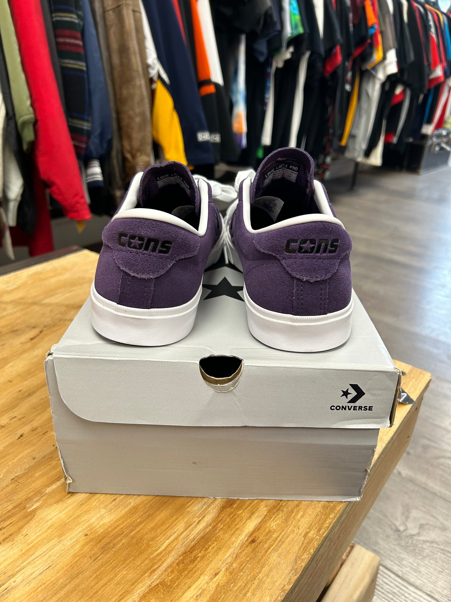 Converse Louie Lopez Pro Purple Mens Size 9.5 New With Mismatch Box Skateboard