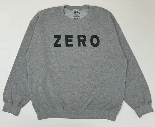 Zero Skateboards Spell Out Skate Brand Crewneck Sweatshirt Large 23.75x27 Inches Gray