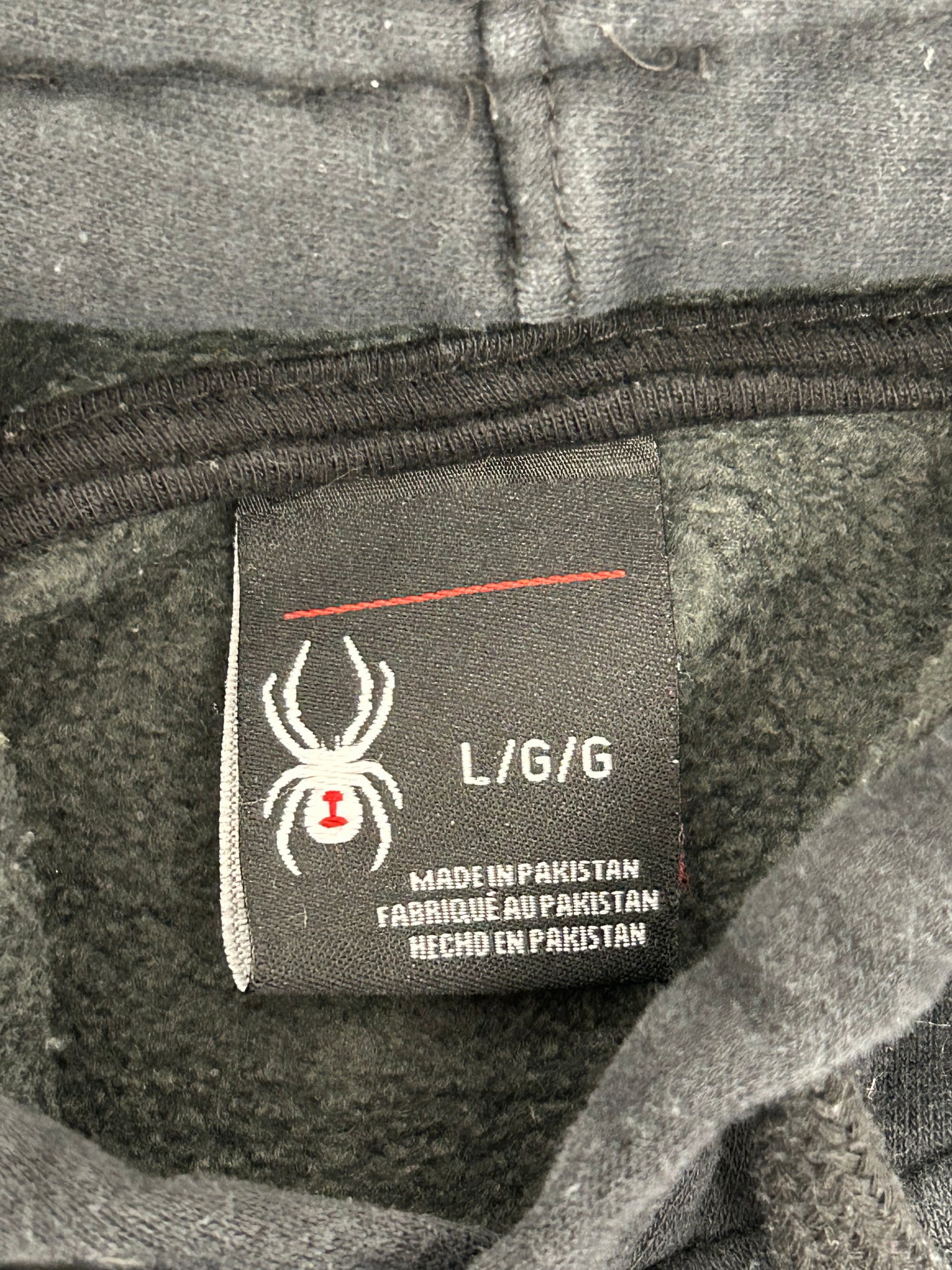 Spyder Hoodie Black/Red Pullover Sweatshirt Long Sleeve Large 24x28 Inches