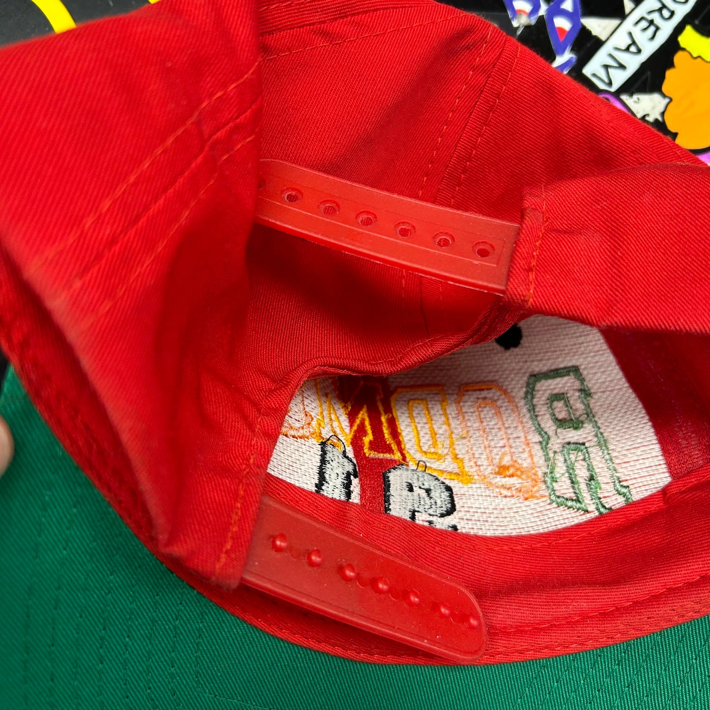 Vintage Dennis Rodman SnapBack Hat Rodman 91 Spell Out KC Caps Red Rare 90s