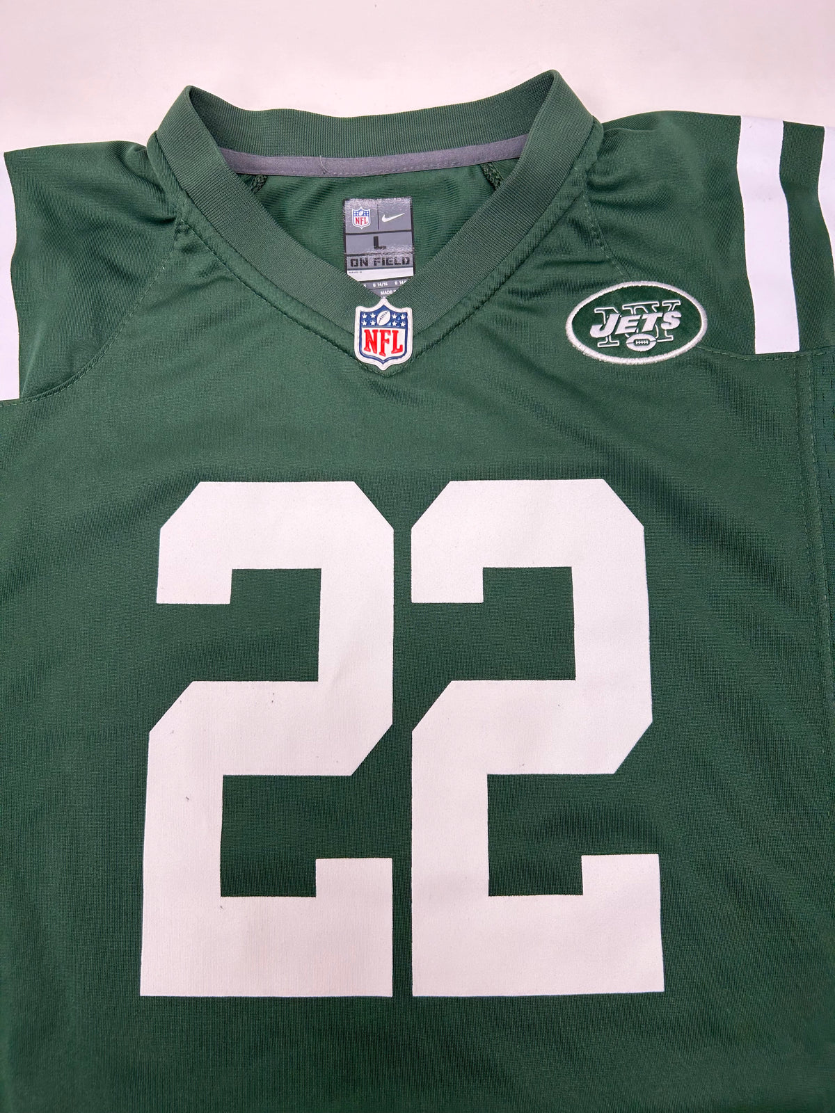 Matt Forté #22 New York Jets NFL Nike Green Football Jersey Youth Size L 14/16 19.25x26.5 Inches