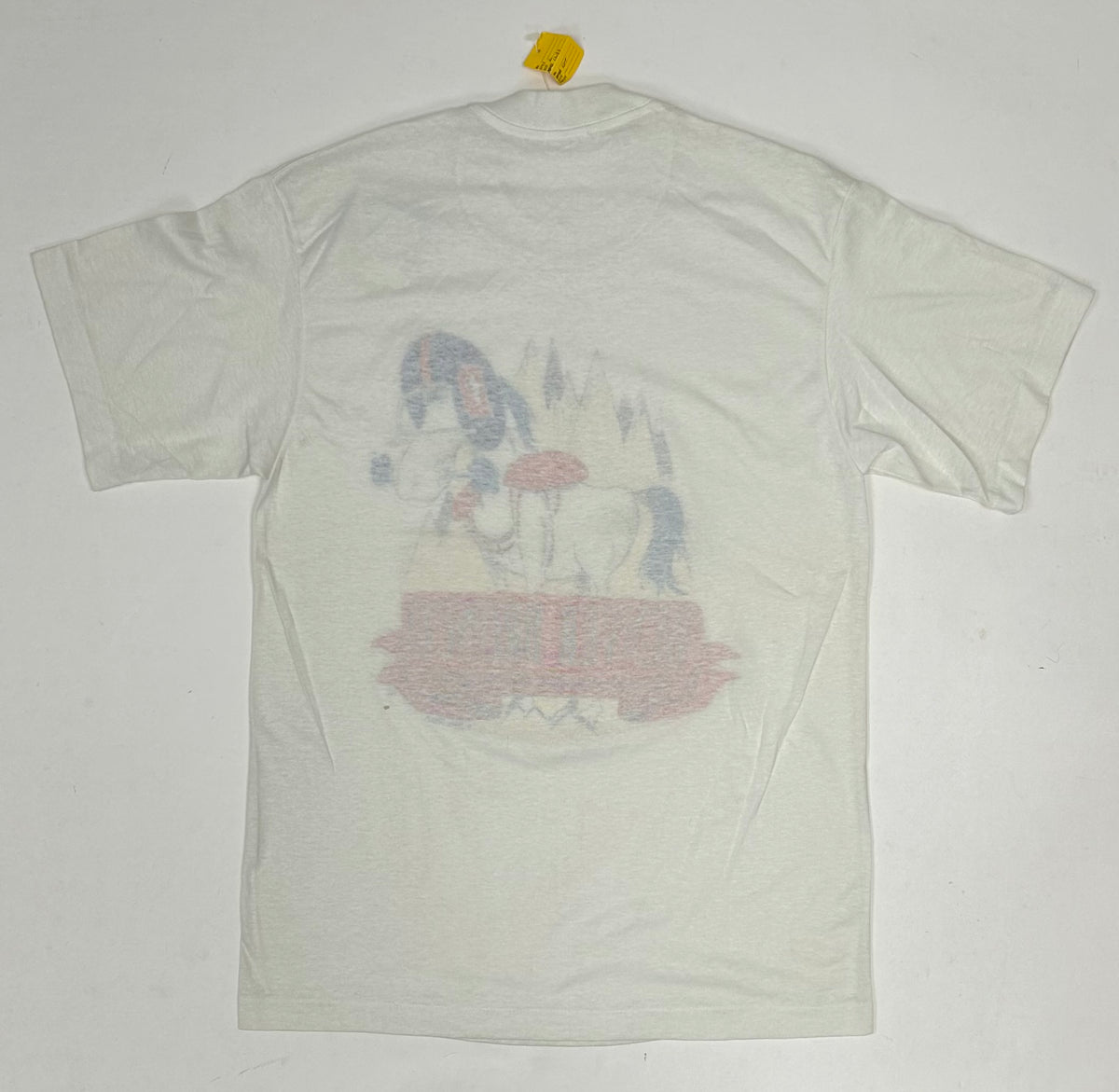 Vintage Logo 7 1987 Denver Broncos Rockymontus Milehighus NFL Tee Small/Med Fit 18.75x27.75 Inches DS Brand New As Is