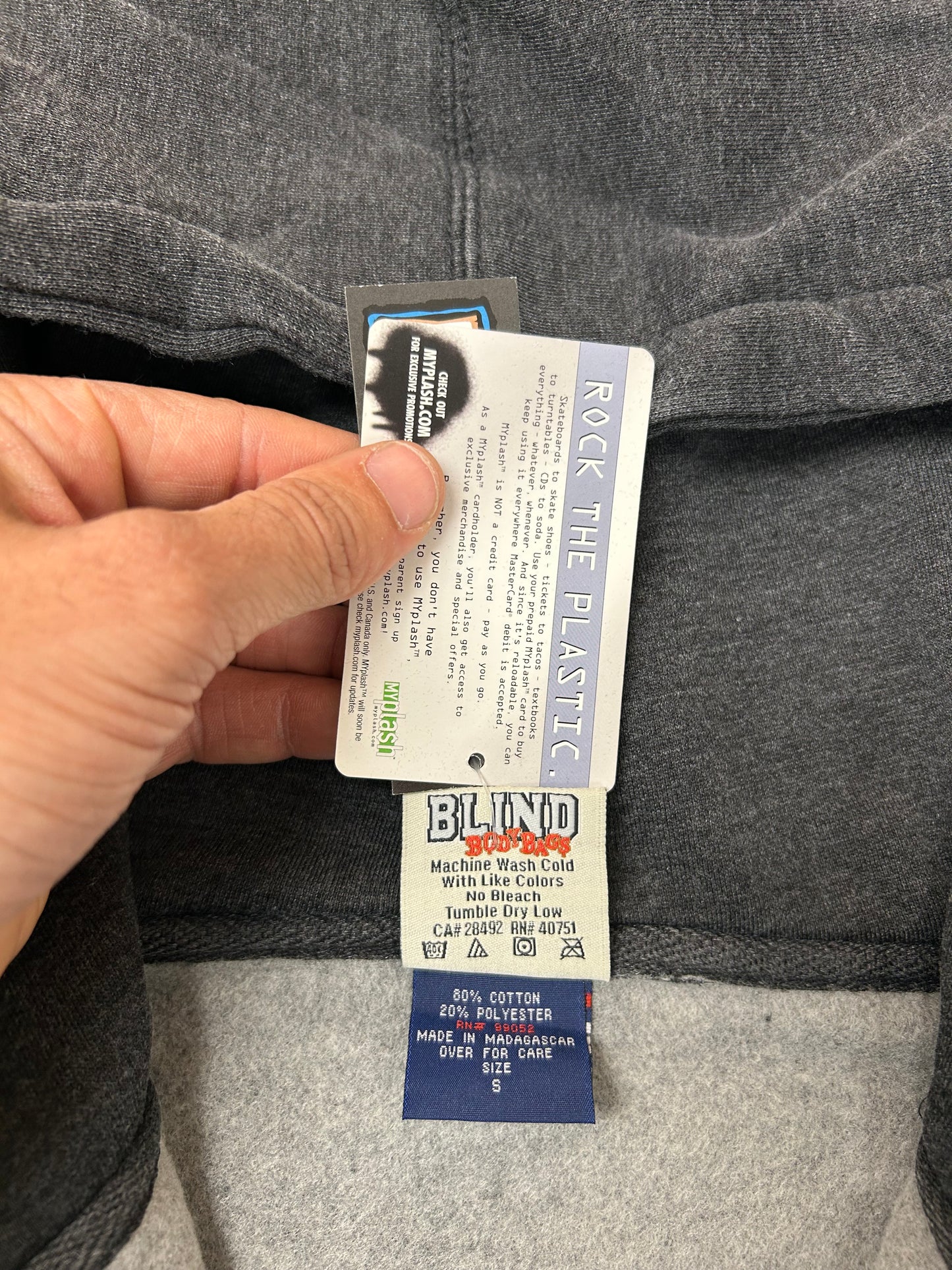 Vintage 00s Blind Skateboards Reaper Dice Logo Full Zip Skate Hooded Sweatshirt Brand New With Tag Small 21x28 Inches 2000s Y2K