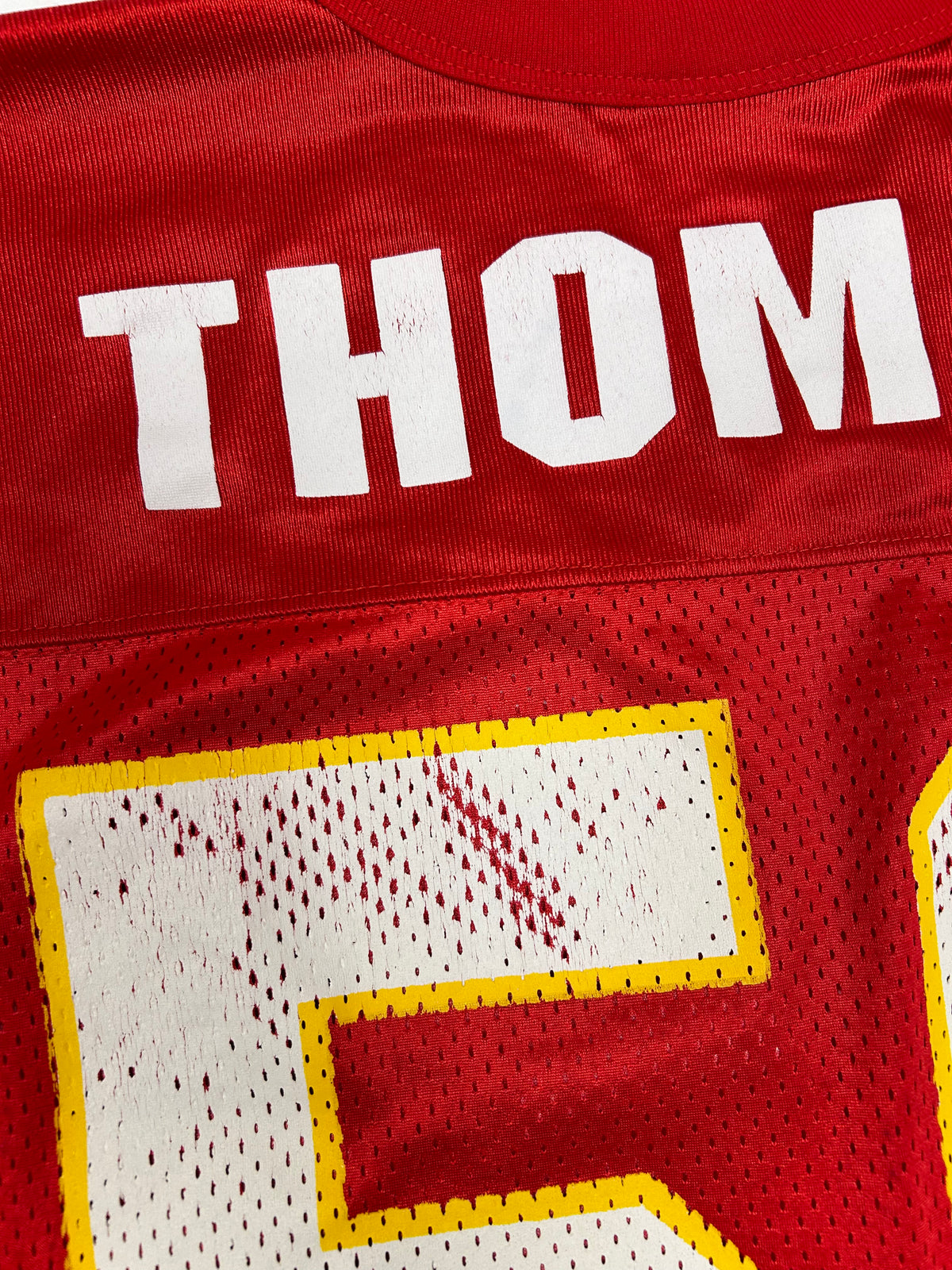 Vintage Logo Athletic Kansas City Chiefs Derrick Thomas # 58 NFL Jersey Red XL 25.75x31.25 Inches