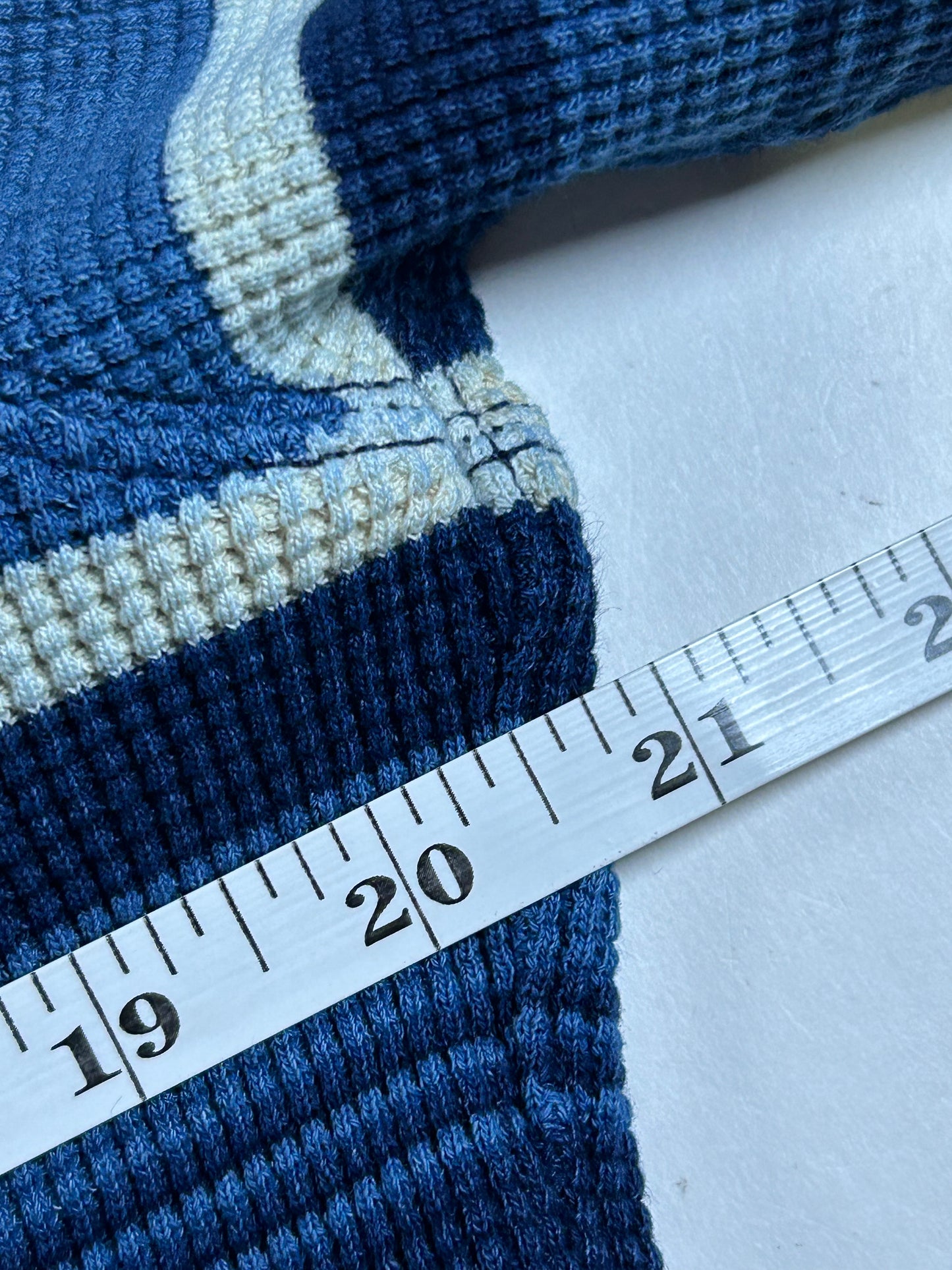 Polo Ralph Lauren Striped Waffle Knit Pullover Hoodie Sweatshirt 20.5x28.5 M/S Fit