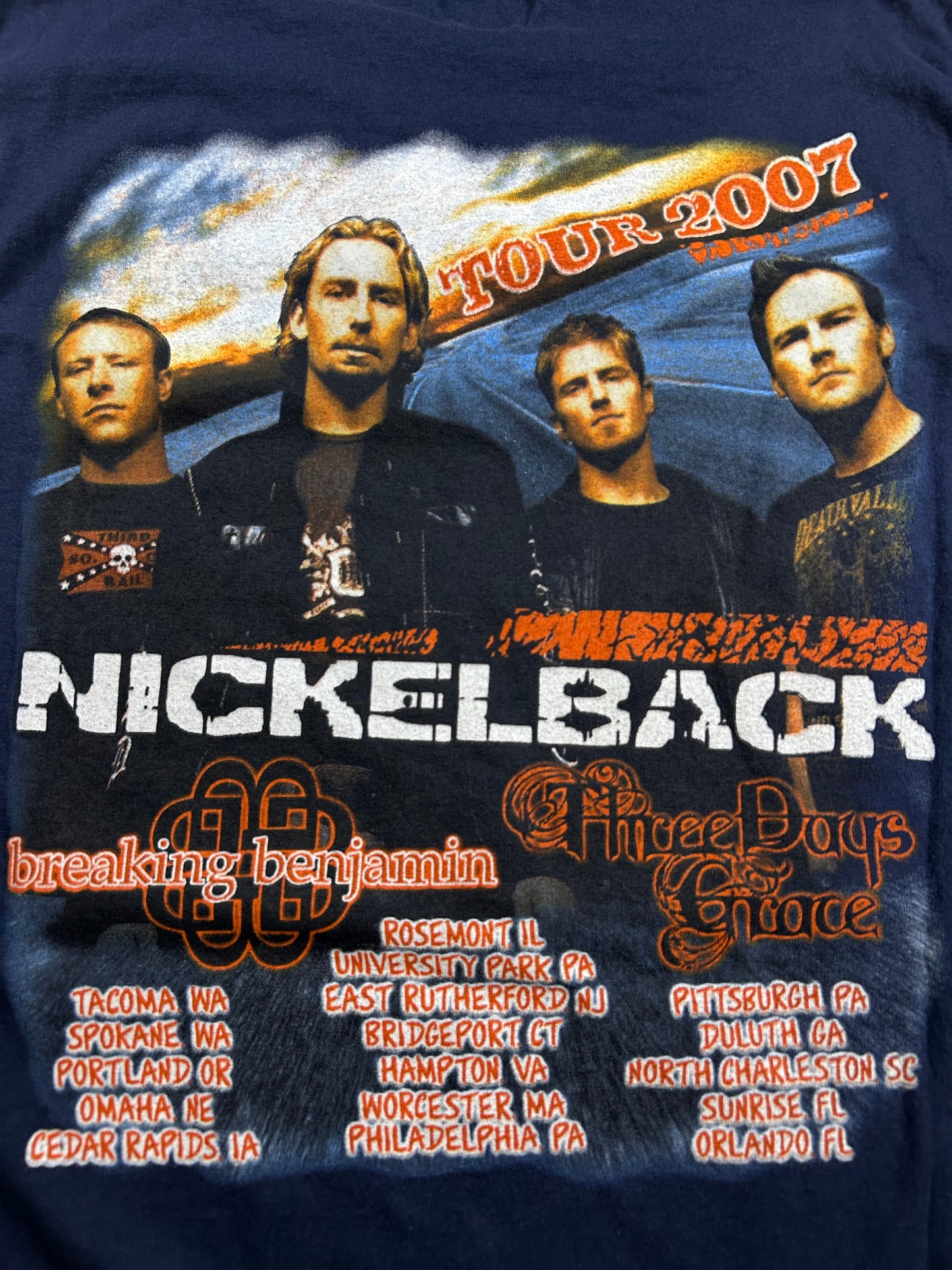 Vintage Nickelback Shirt All The Right Reasons Tour 2007 Tee Parking Lot XL/L 23.25x30.75 Inches