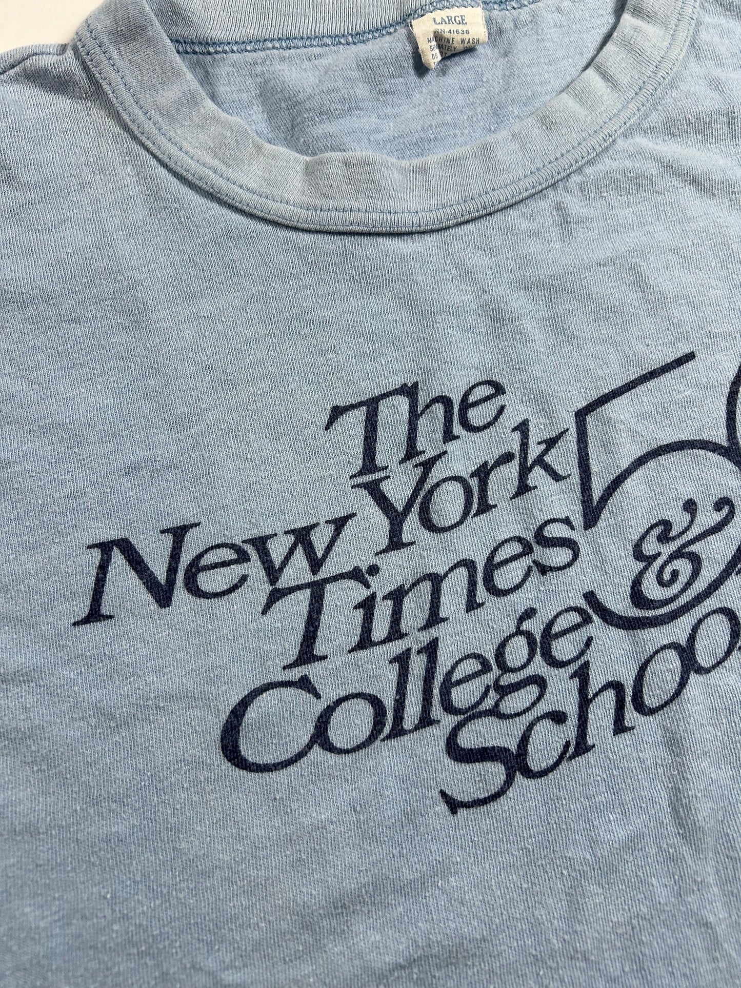Vintage The New York Times College & School Service 50 Years 1982 Tee 20.25x22.25 Inches