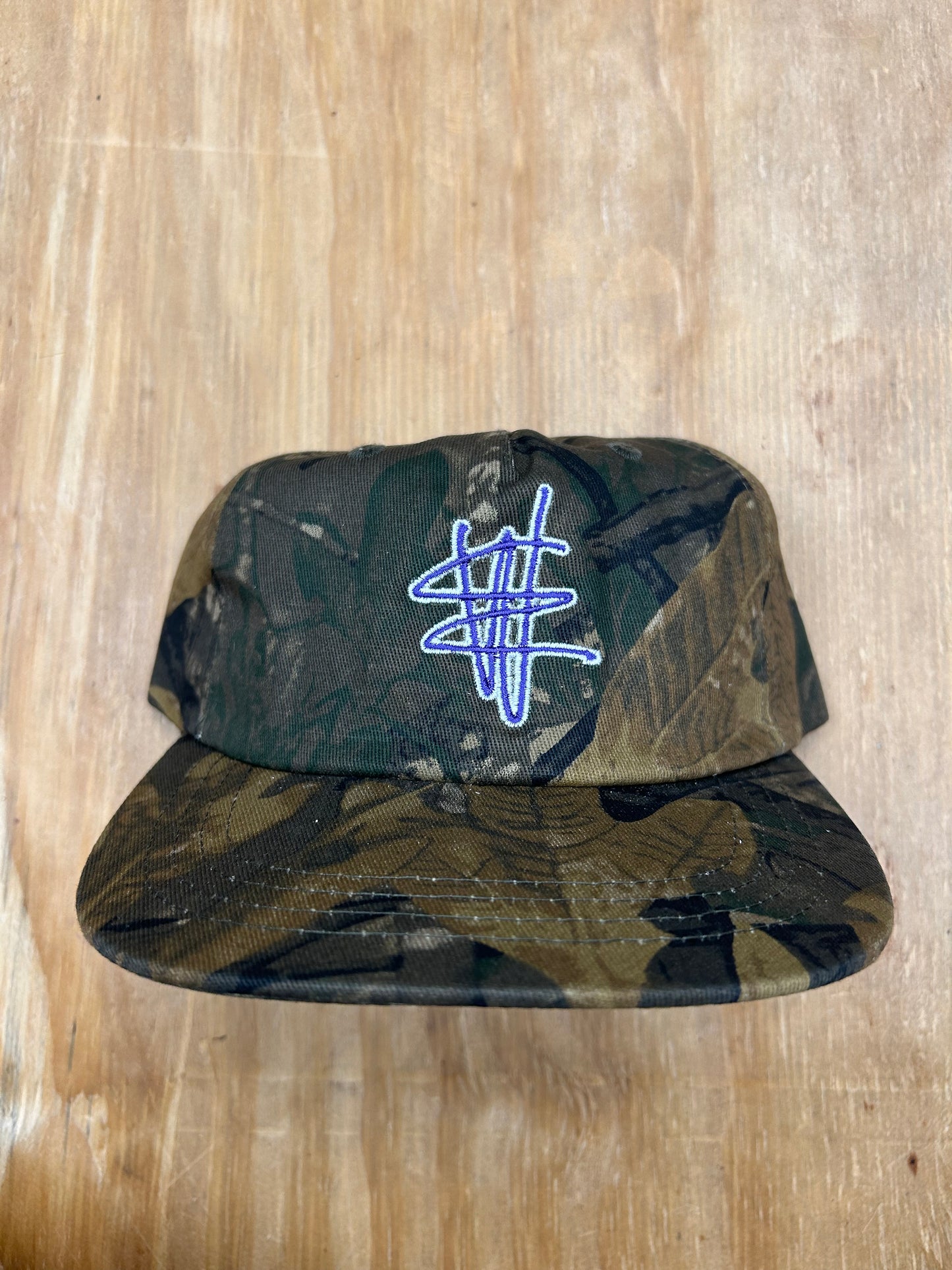 Edgewood NJ EW 973 Team Logo 5 Panel Cotton Adjustable SnapBack Hat Vintage Camo