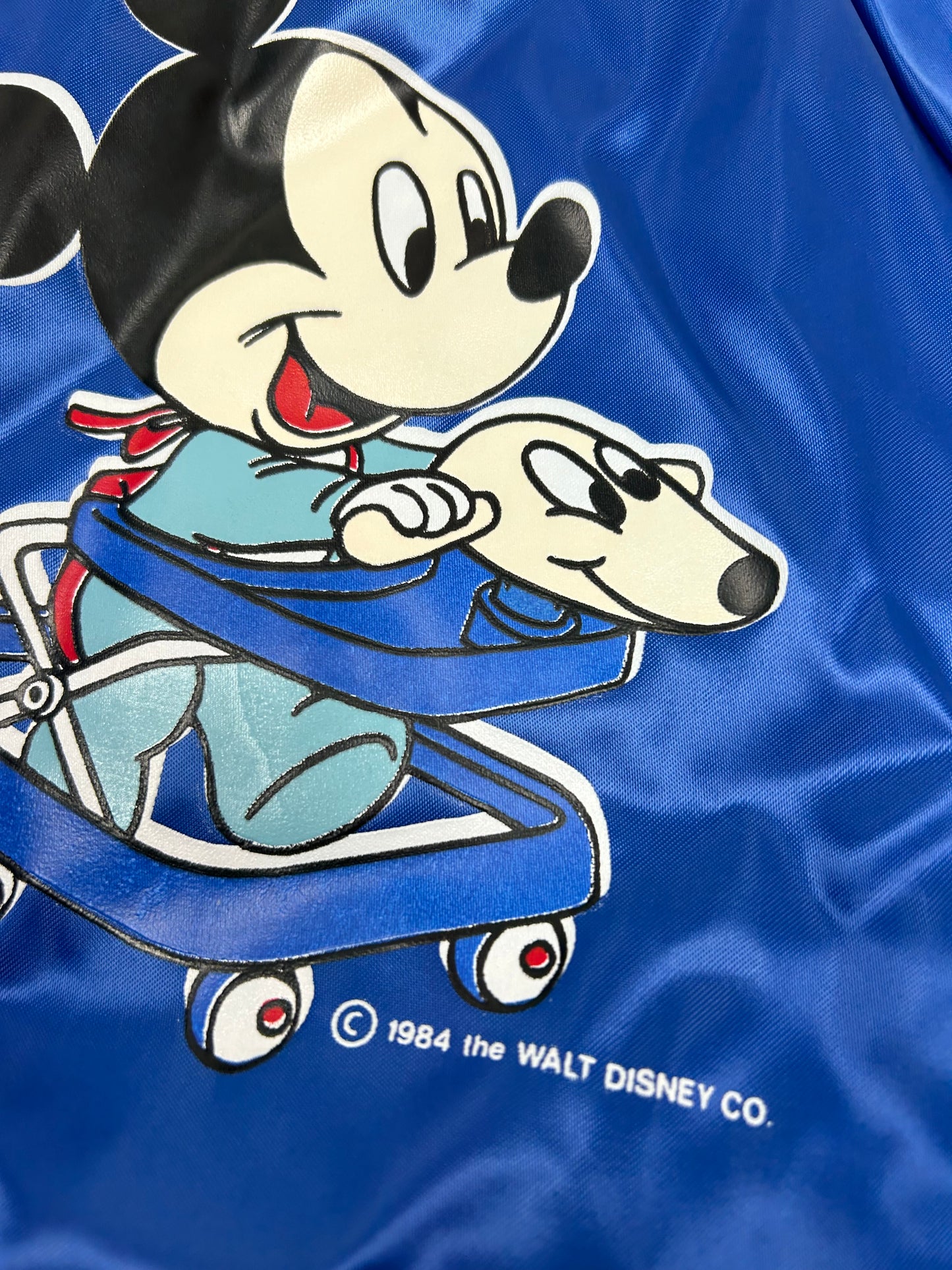 Vintage Chalk Line 1984 DISNEY BABIES Mickey Mouse Satin Snap Jacket Size 6 Months 11.25x14 Inches