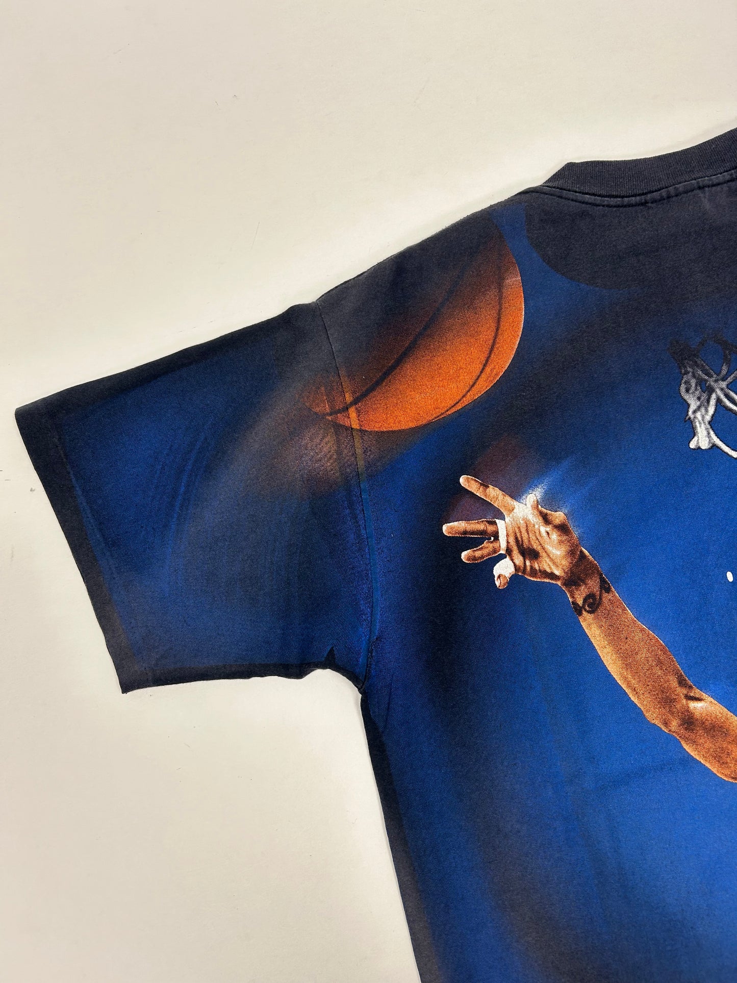 Vintage 1997 Dennis Rodman “The Best Offense Is A Great Defense” All Over Print Tee Tagged Large 22.5x30.5 Inches