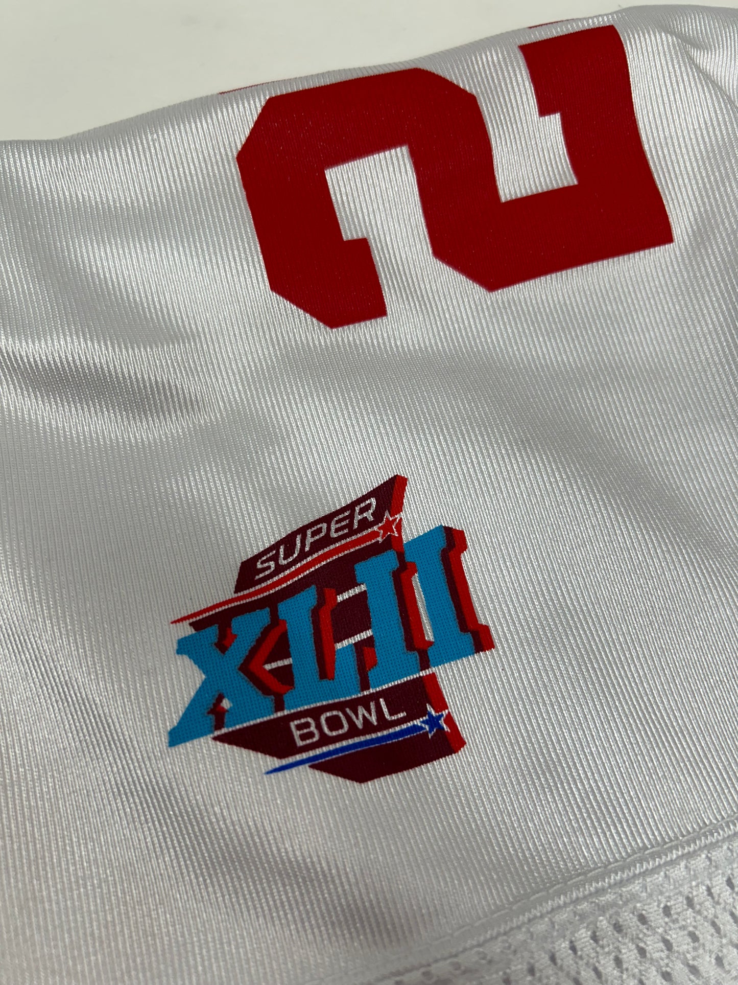 Vintage Reebok New York Giants Brendon Jacobs #27 Super Bowl XLII Jersey XL 26.5x33.75/35.5 Inches White