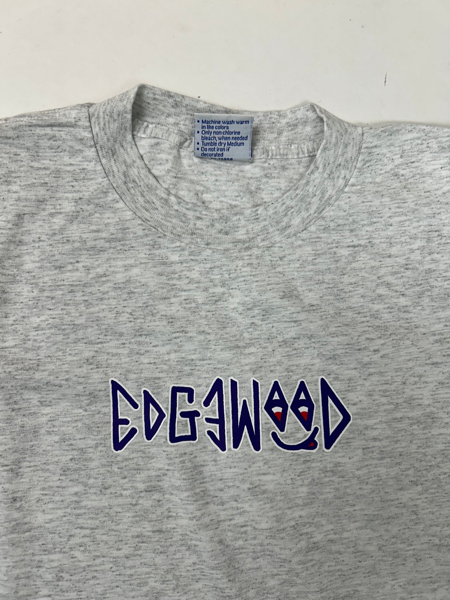 Edgewood NJ first edition “Deeper Than The Roots.” Long Sleeve Tee 2XL Allsport Tag 100% Cotton Made In USA Heather Gray