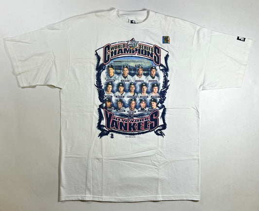 Vintage Starter New York Yankees 1998 World Series Champs Lineup Tee New L/XL Fit 23.5x31.25 Inches