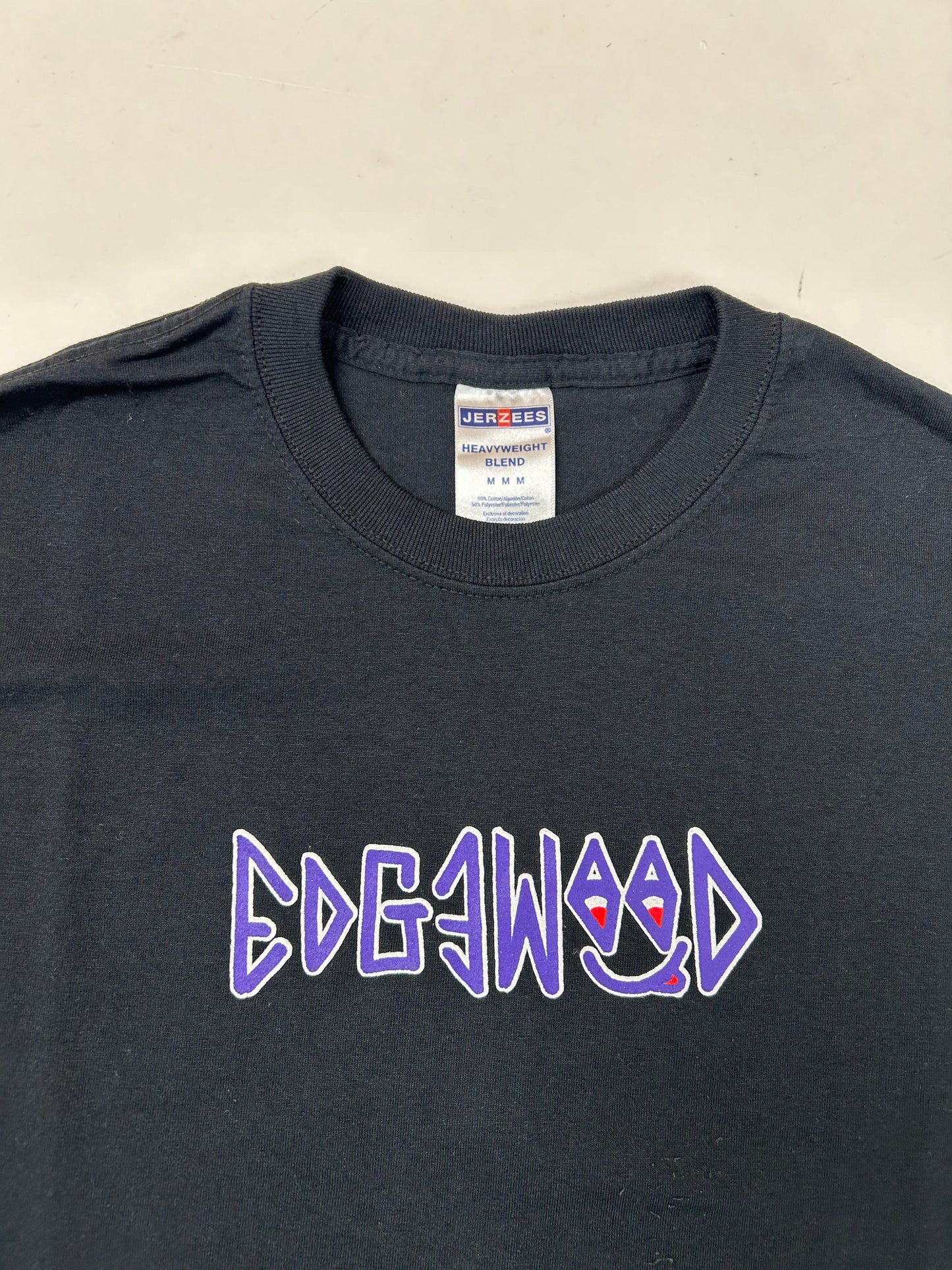 Edgewood NJ first edition “Deeper Than The Roots.” Tee Medium/Small 18.5x27.75 Fit 00s JERZEES 50/50 Blend Black