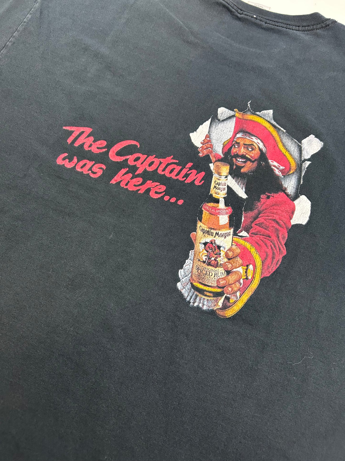 Vintage 2000s Captain Morgan Original Spiced Rum Alcohol New Jersey Promo Tee XL 24.25x29.75 Inches