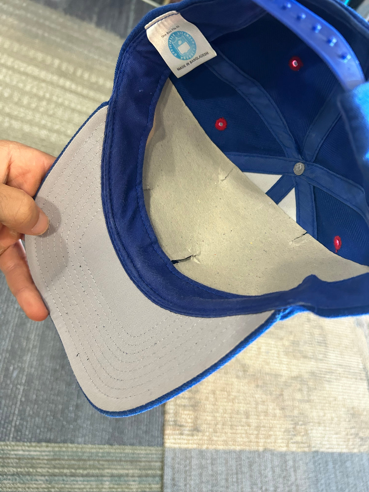Vintage Logo Athletic New England Patriots Plain Logo NFL SnapBack Hat Has Some Wear On Snaps As Is Still Wearable