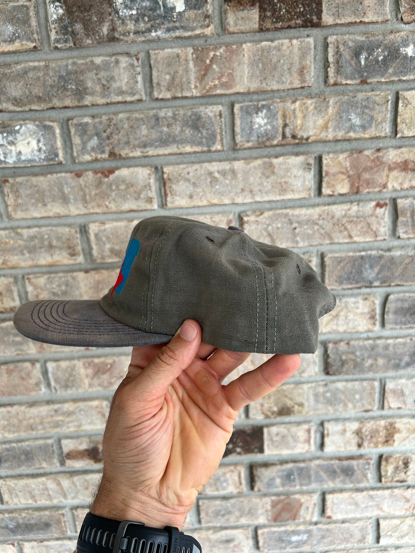 Vintage Out for Trout Snapback Fishing Hat Cap Made In The USA Great Fading 90s