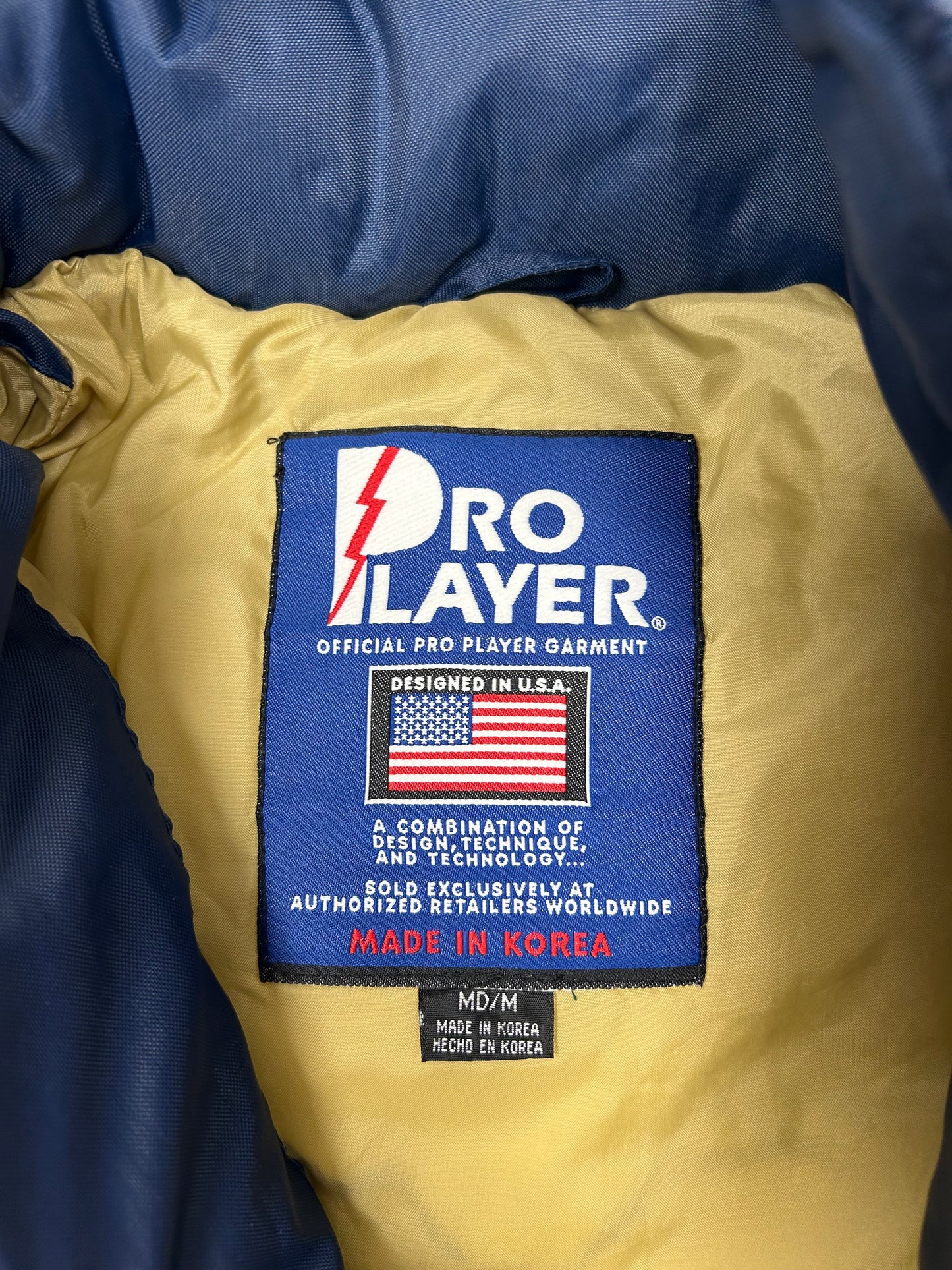 Vintage Notre Dame Fighting Irish Puffer Jacket 1/4 Zip Medium/Large Fit 26.75x29.5 Inches Pro Player 90s